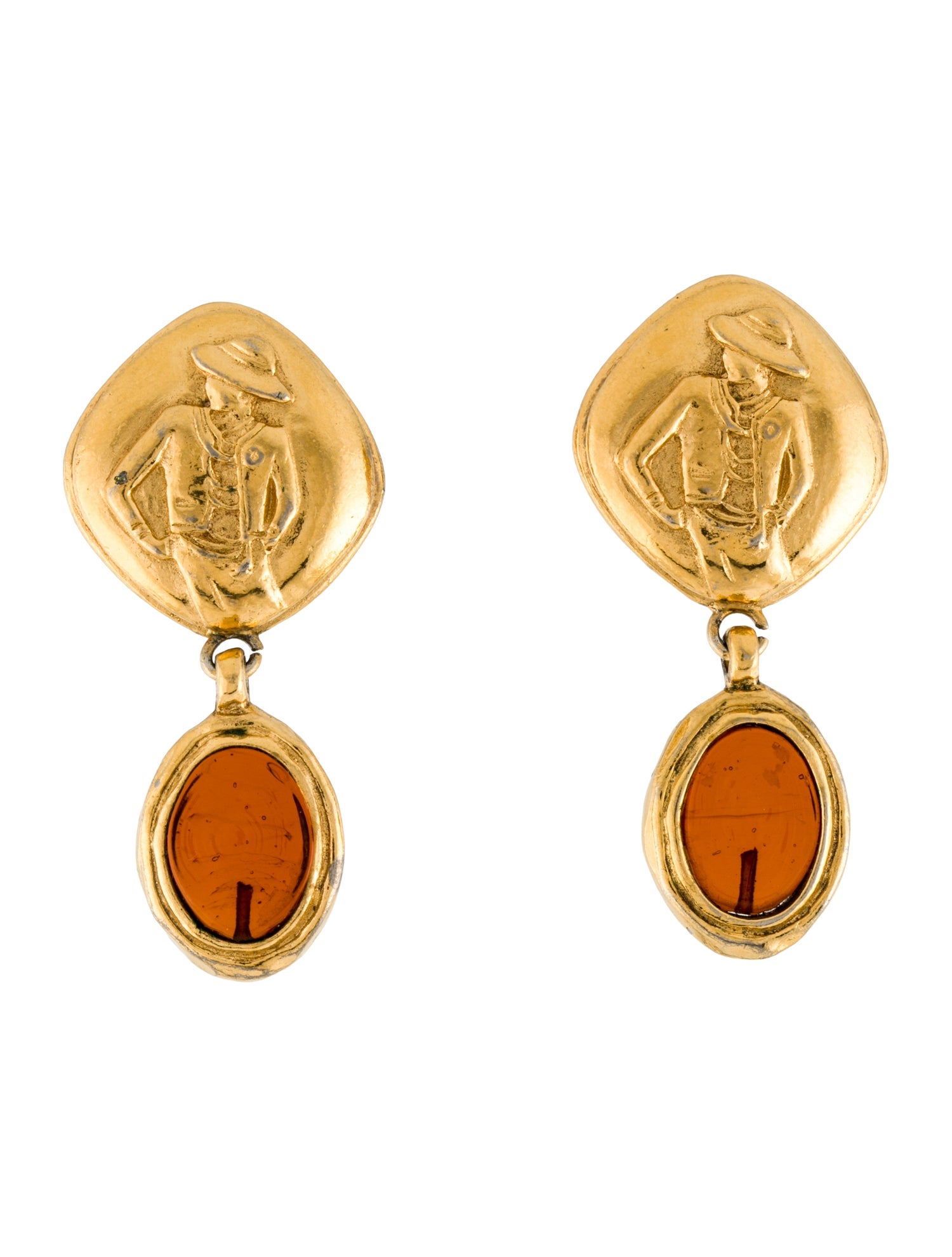 Chanel Vintage Gripoix Mademoiselle Coco Clip-On Earrings