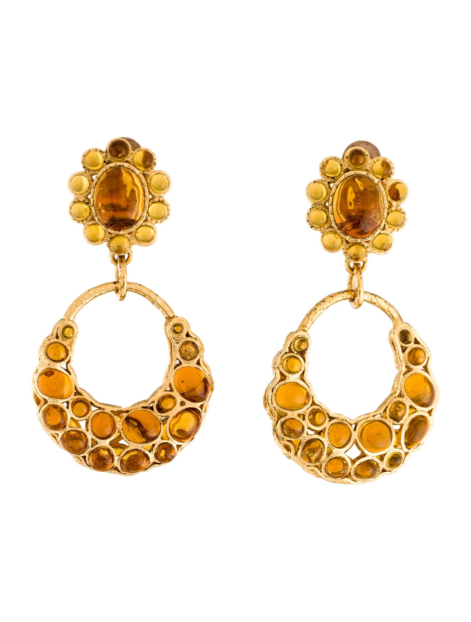 Chanel Vintage Gripoix Drop Earrings
