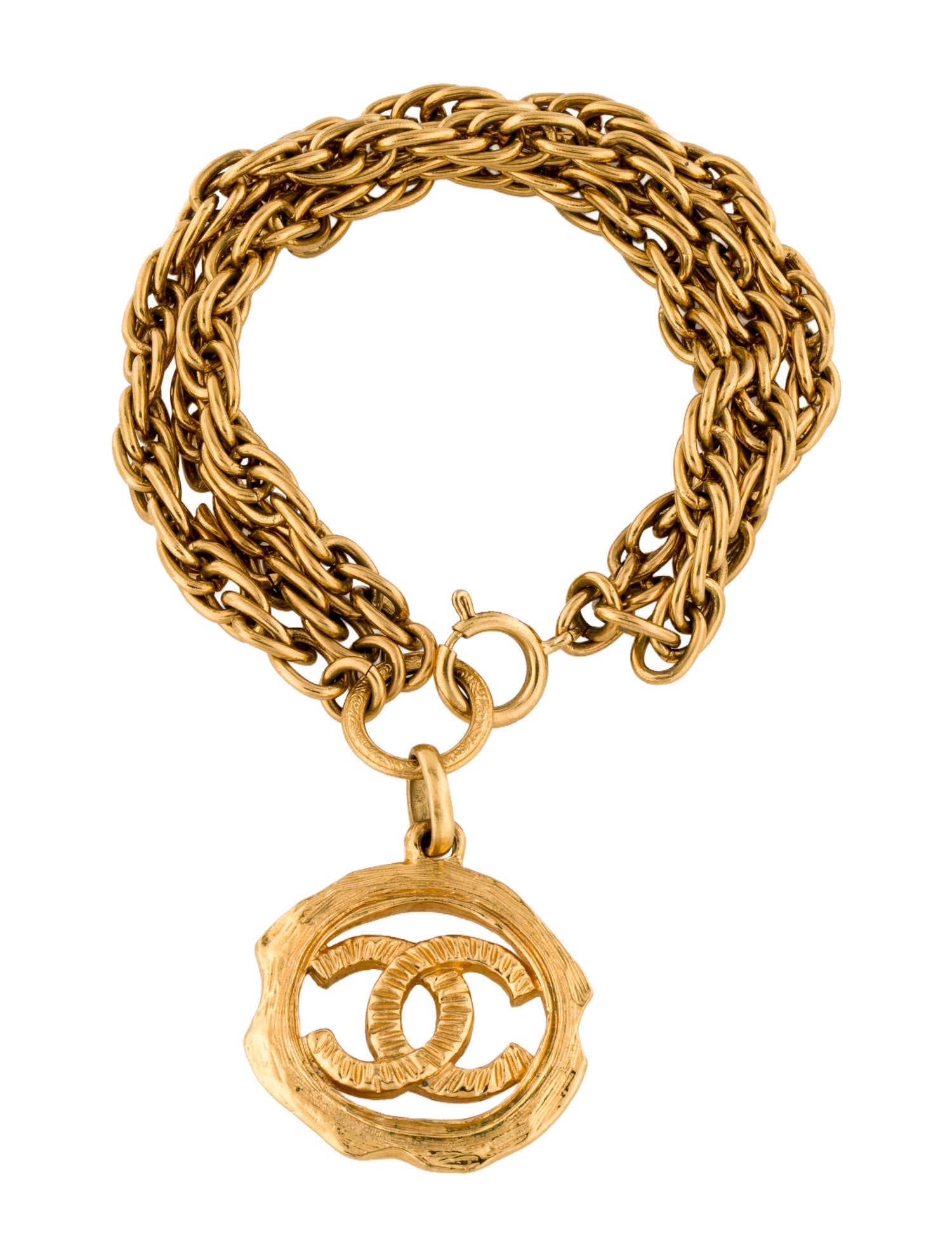 Chanel Vintage CC Charm Multi-Strand Bracelet
