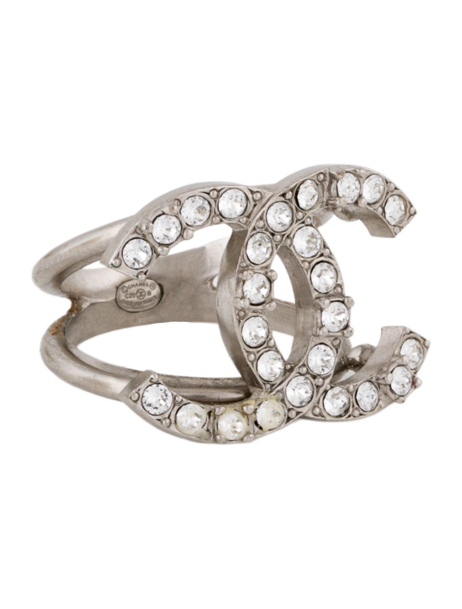 Chanel Strass CC Cocktail Ring