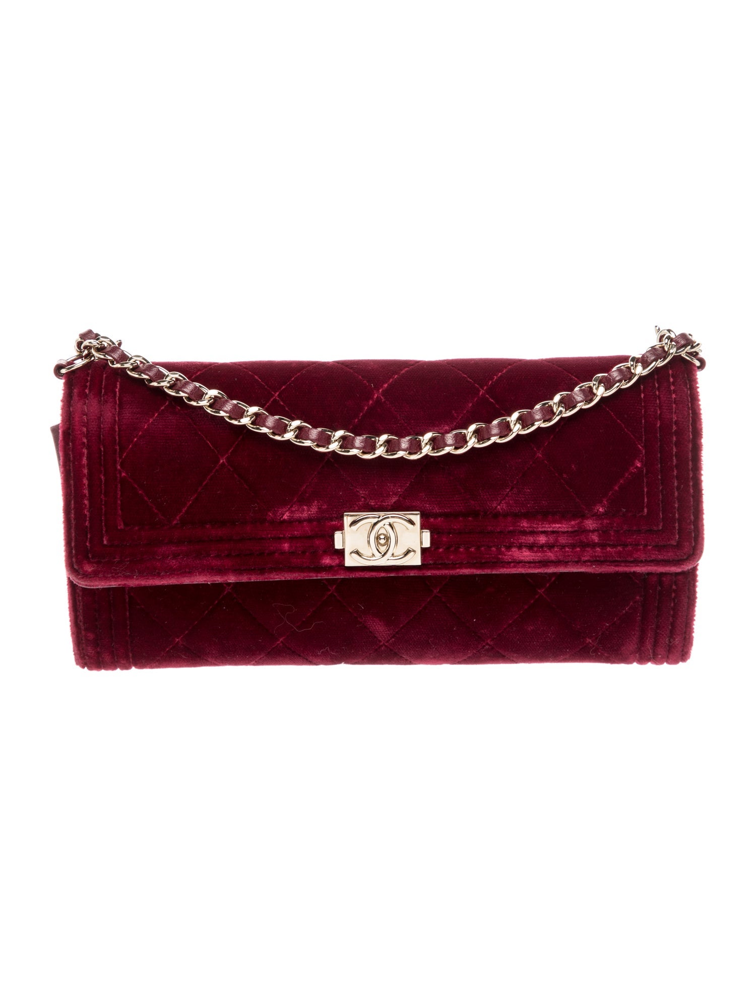 Chanel Velvet Boy Wallet On Chain