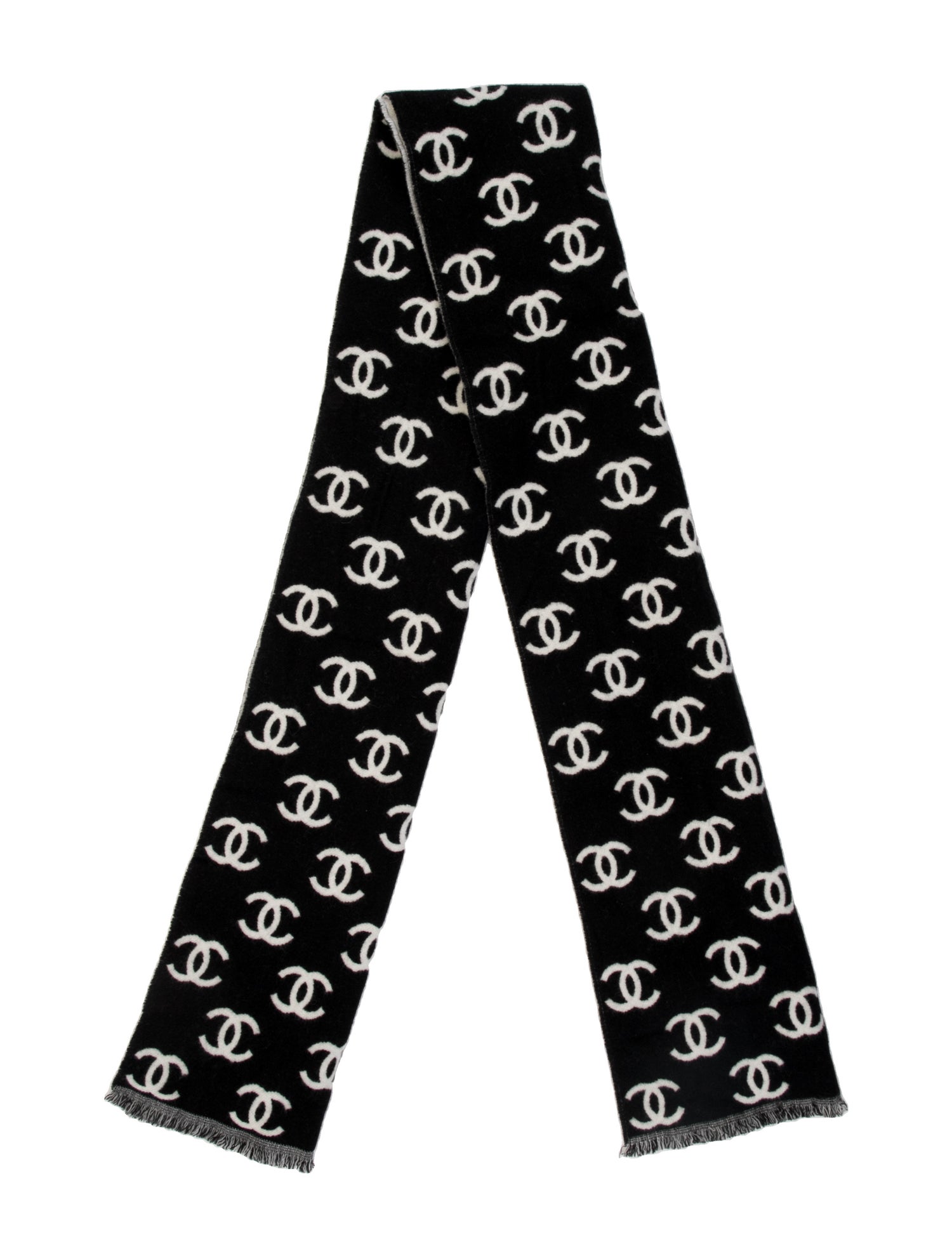Chanel Wool Interlocking CC Logo Scarf