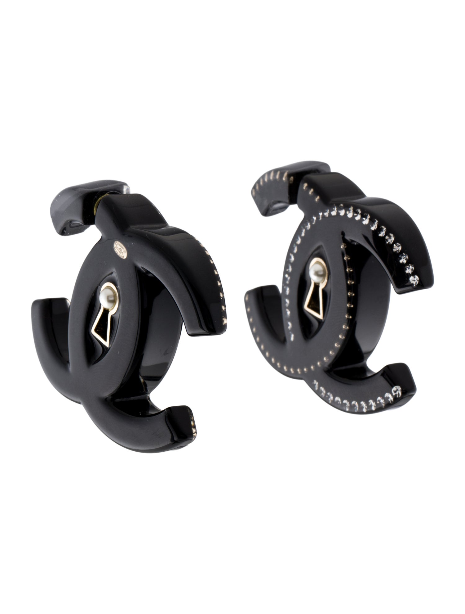 Chanel Faux Pearl, Resin & Strass CC Earrings