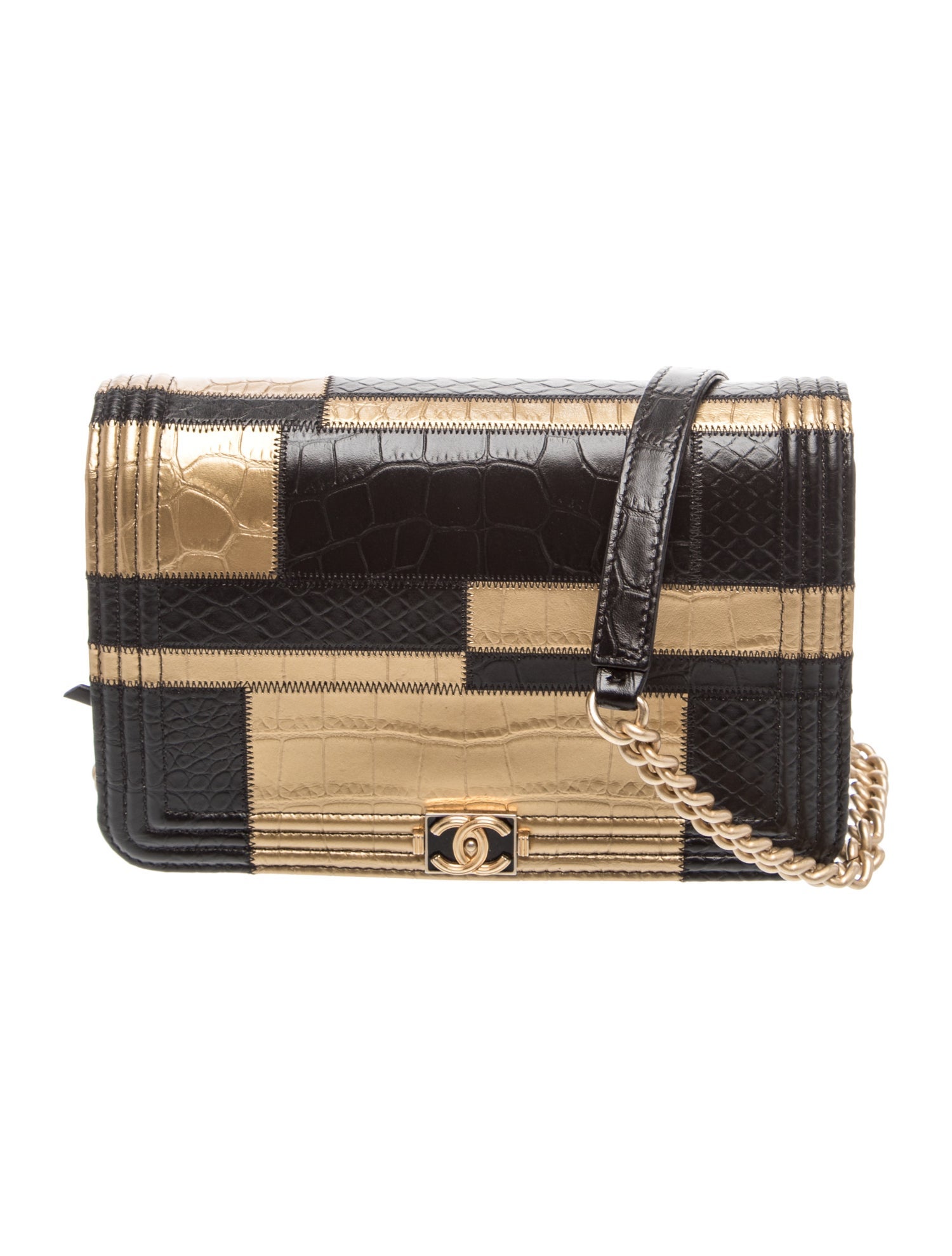 Chanel Embossed Boy Wallet on Chain