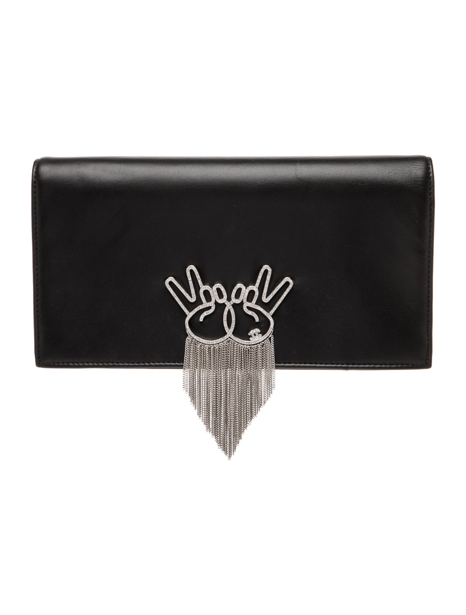 Chanel Strass Peace Fold Over Clutch