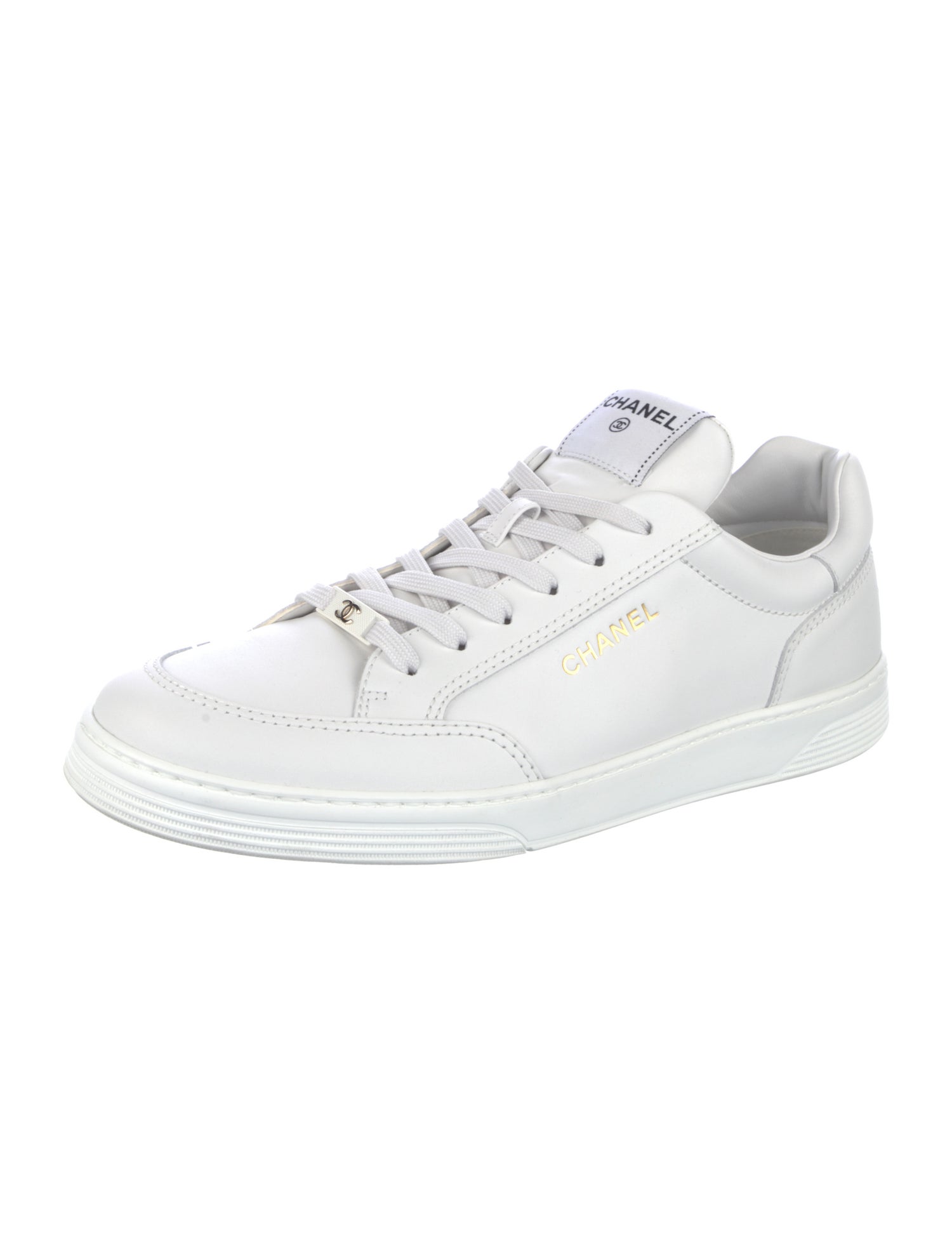Chanel Interlocking CC Logo Calfskin Sneakers