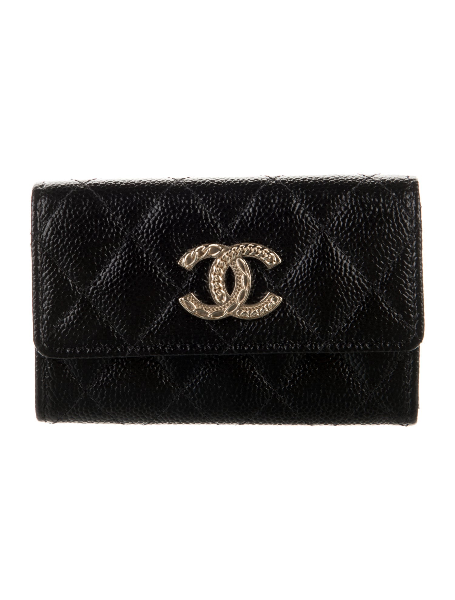 Chanel Card Holder Flap Interlocking CC Logo Card Holder