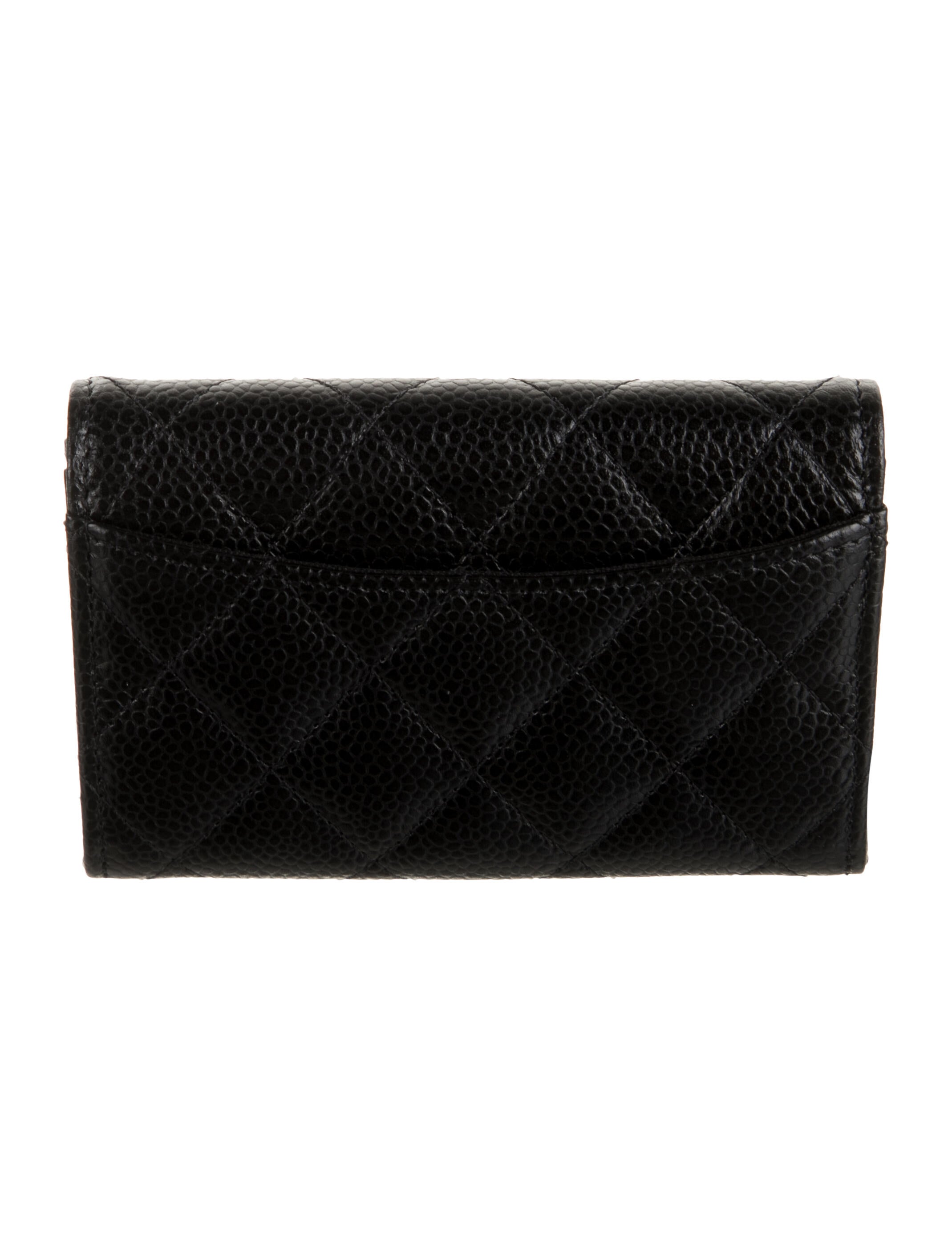 Chanel Card Holder Flap Interlocking CC Logo Trifold Wallet w/ Tags