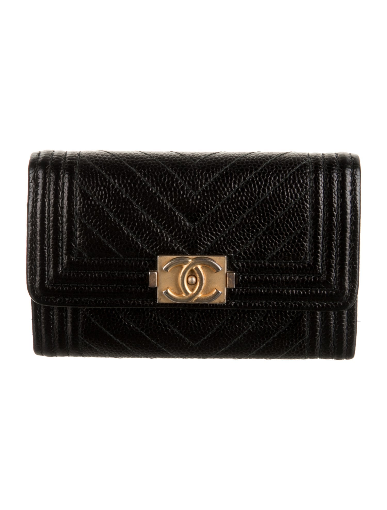 Chanel 2017-2018 Boy Card Holder Flap Compact Wallet