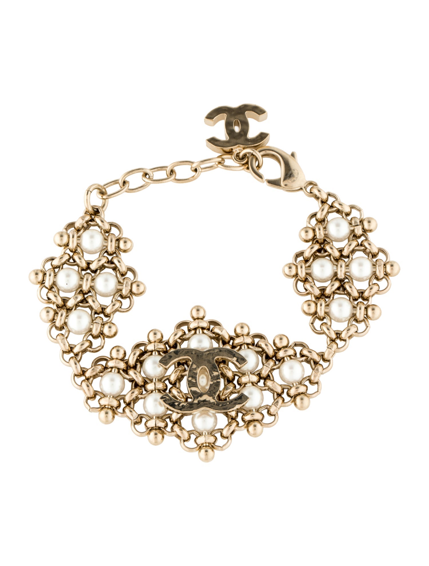 Chanel Faux Pearl CC Bracelet
