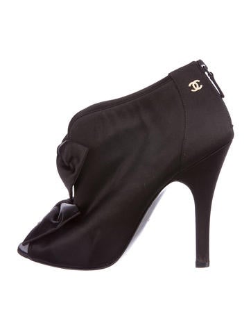 Chanel Satin Bow Booties