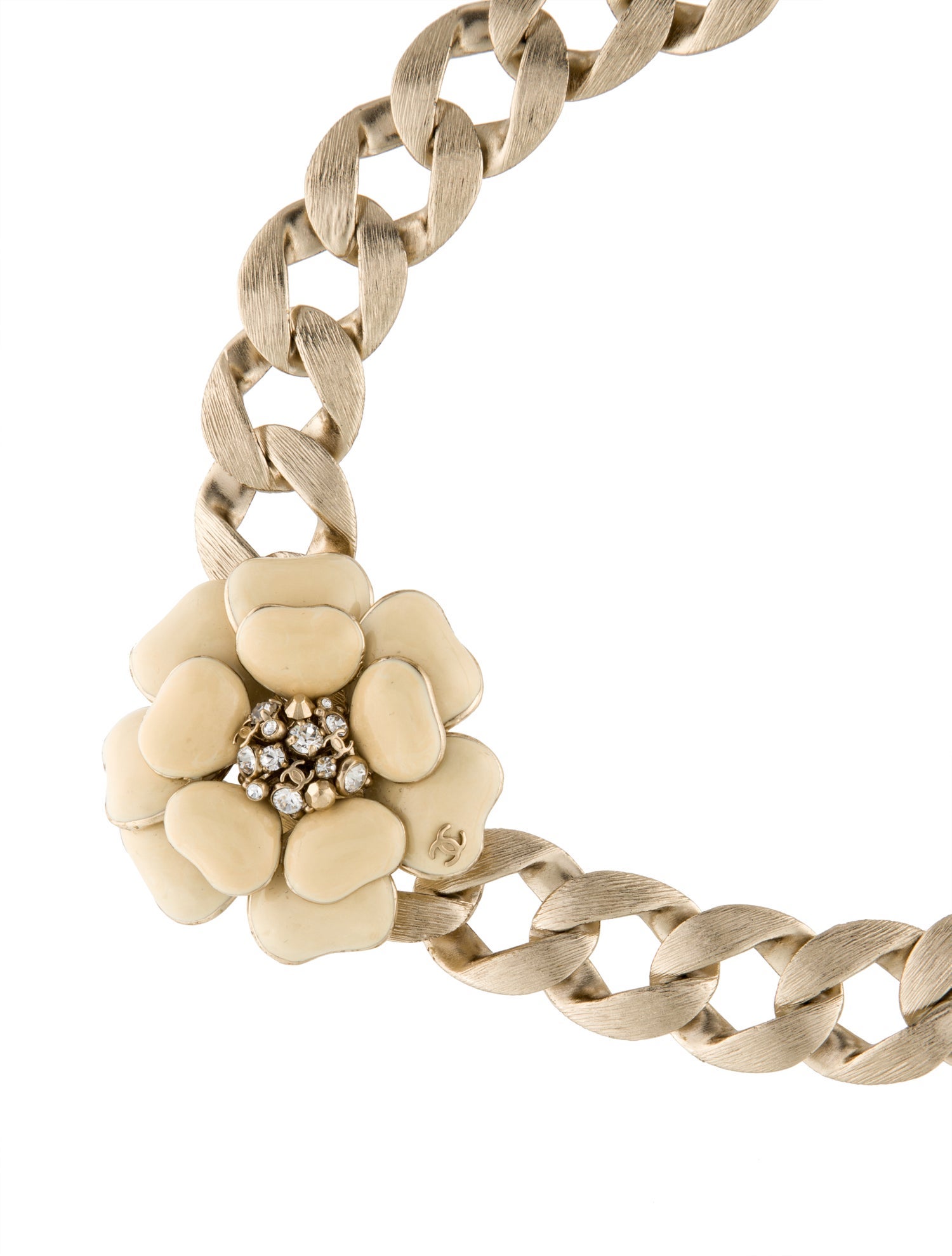 Chanel Enamel & Strass Flower Collar Necklace