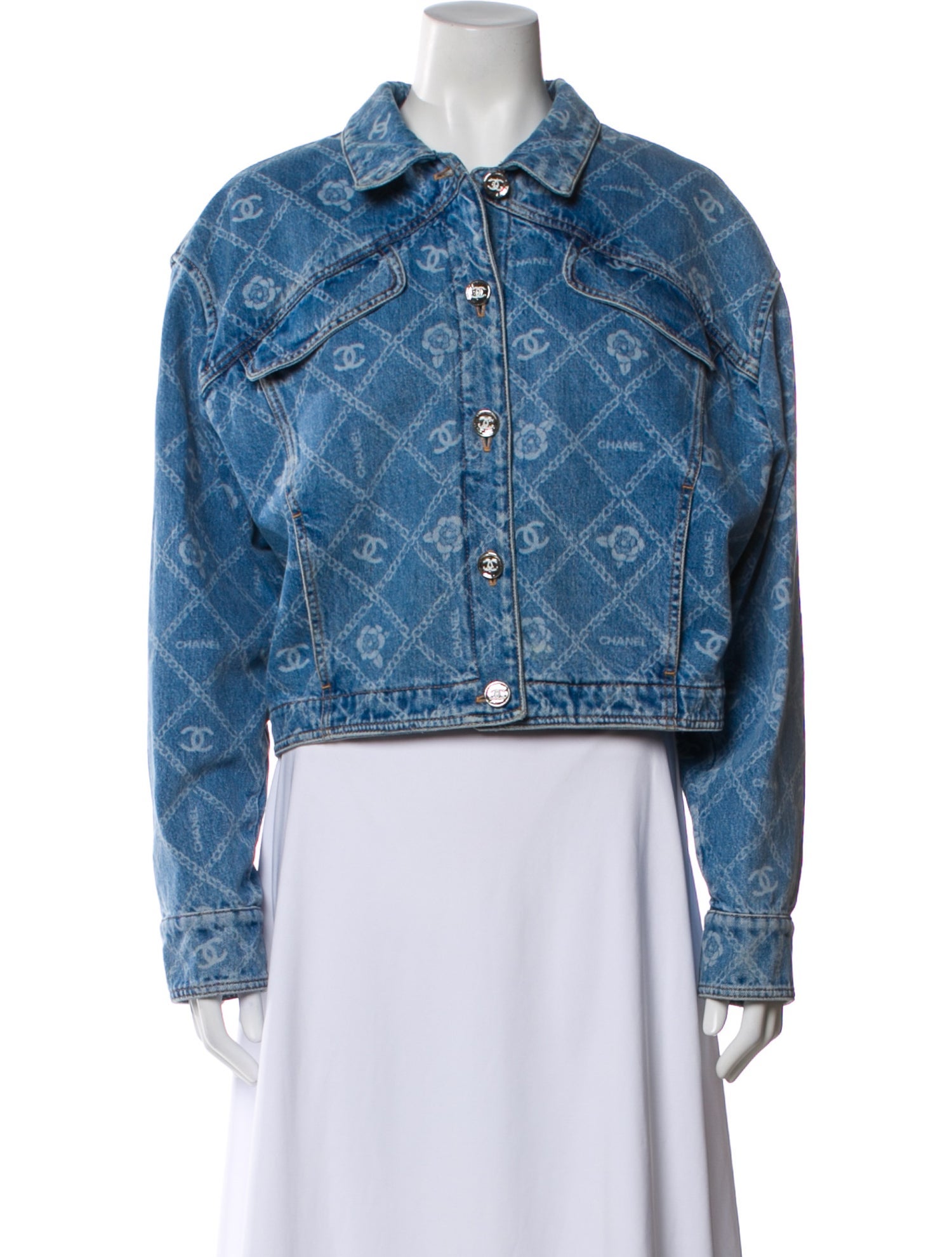 Chanel 2023 Printed Denim Jacket