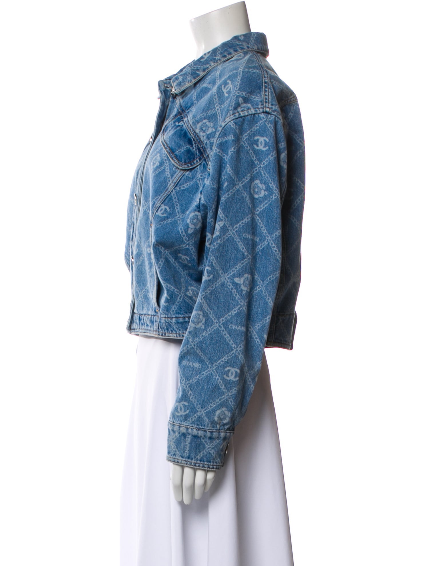 Chanel 2023 Printed Denim Jacket