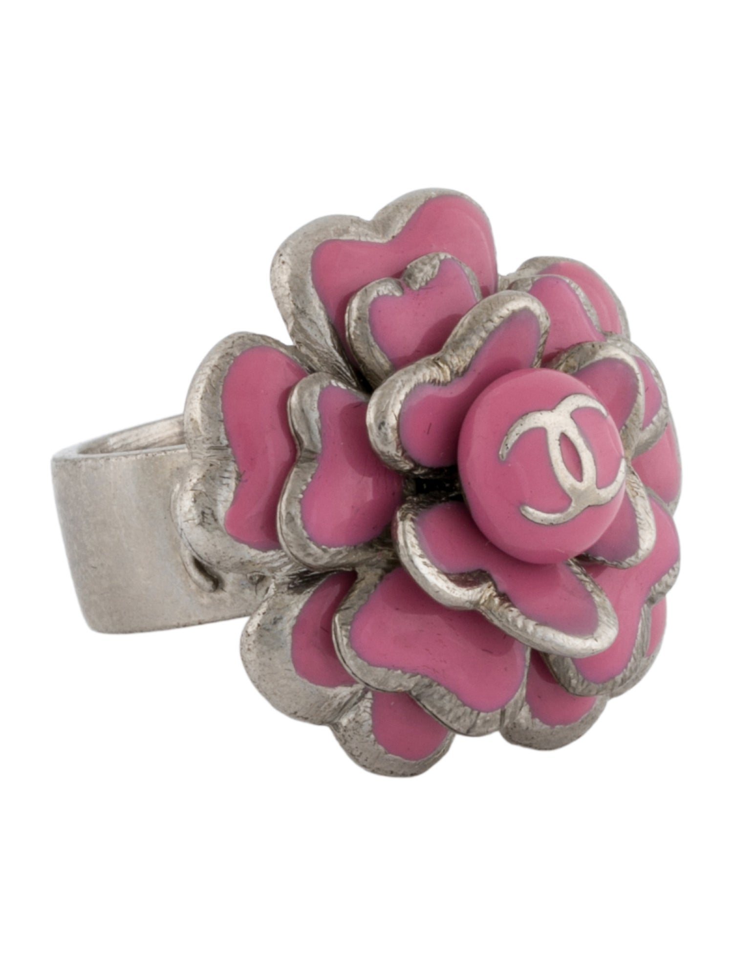 Chanel Resin Camelia Cocktail Ring