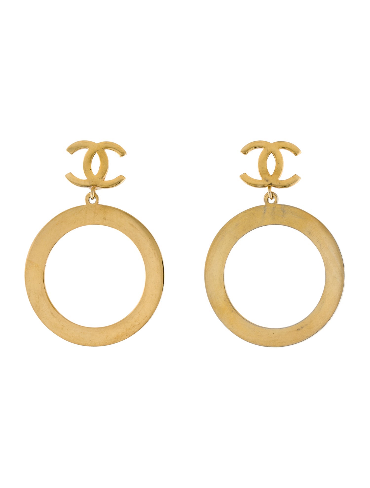 Chanel Vintage CC Clip-On Hoop Earrings