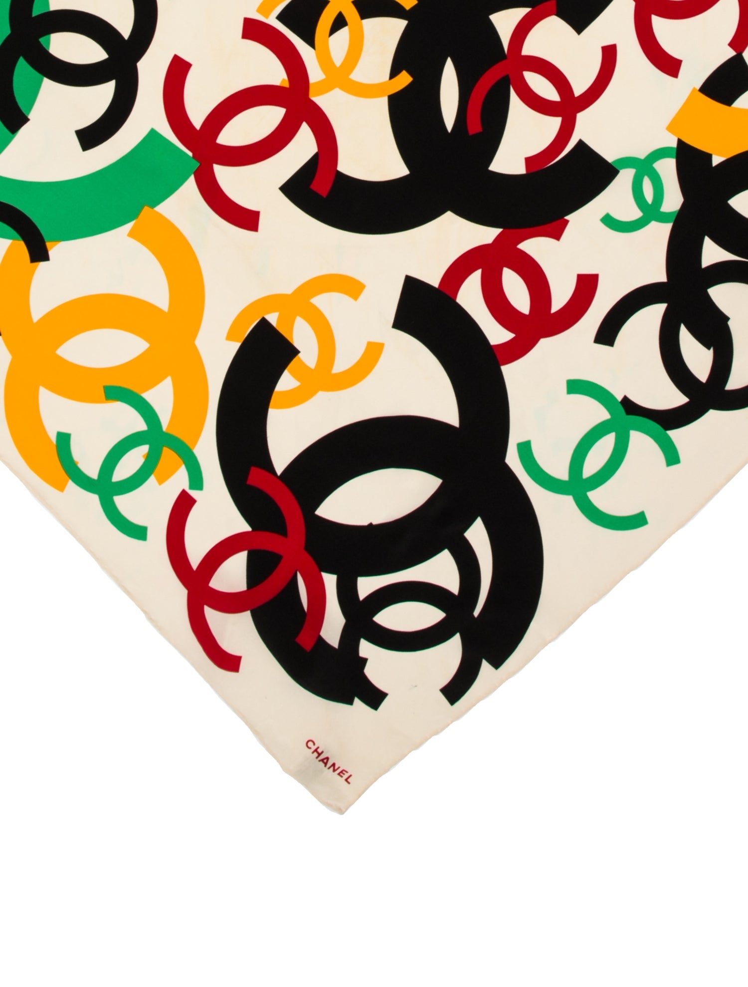Chanel Silk Interlocking CC Logo Scarf