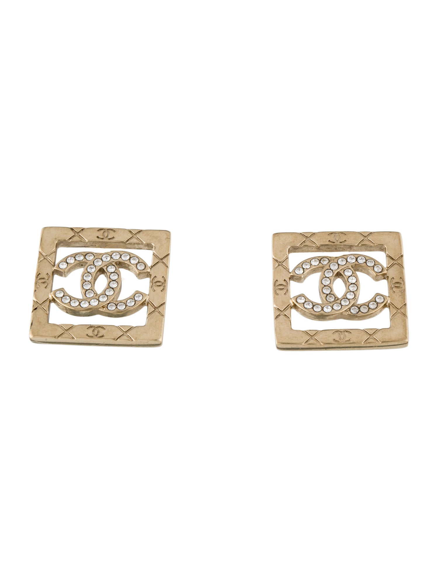 Chanel 2025 Strass CC Stud Earrings