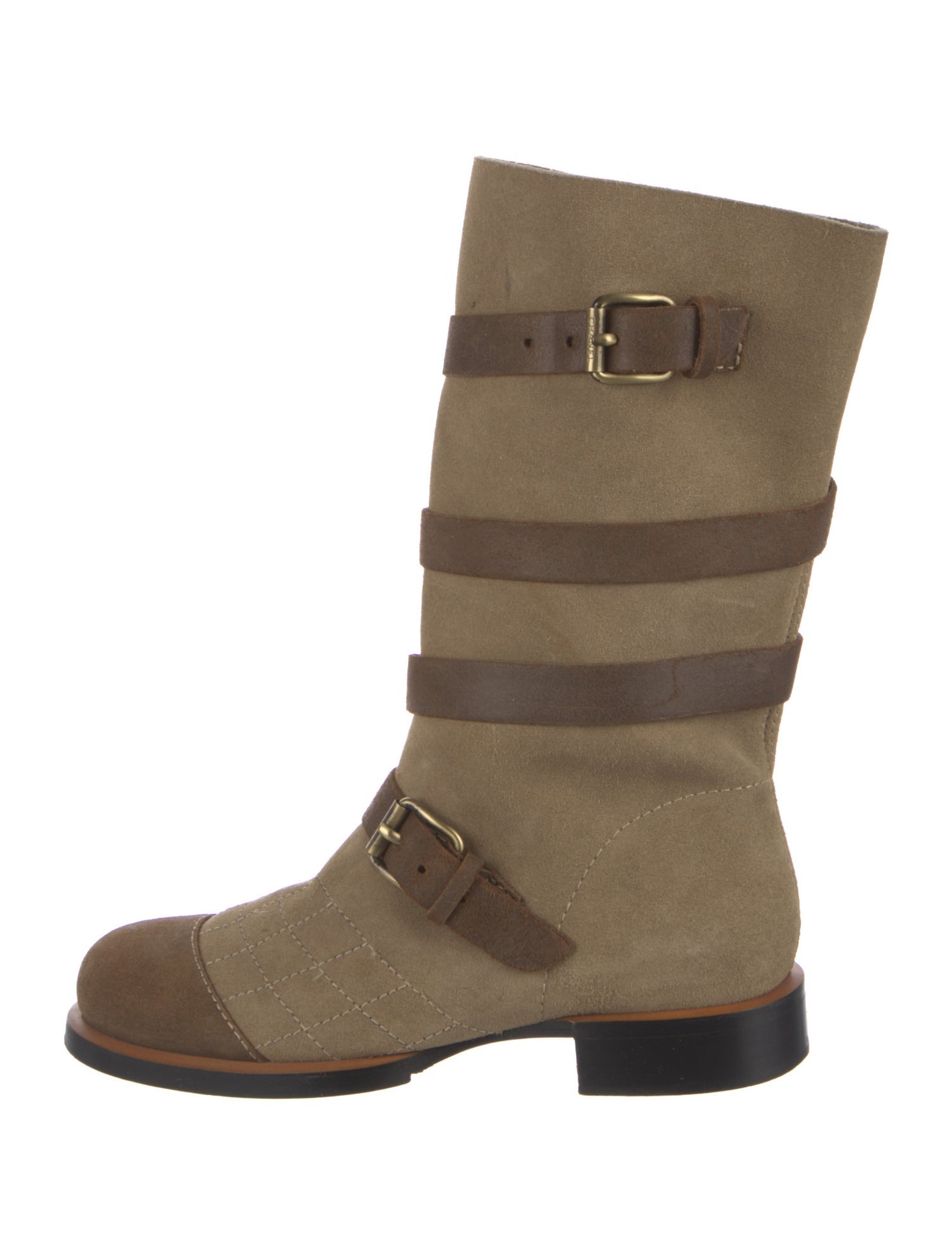 Chanel Vintage Suede Moto Boots