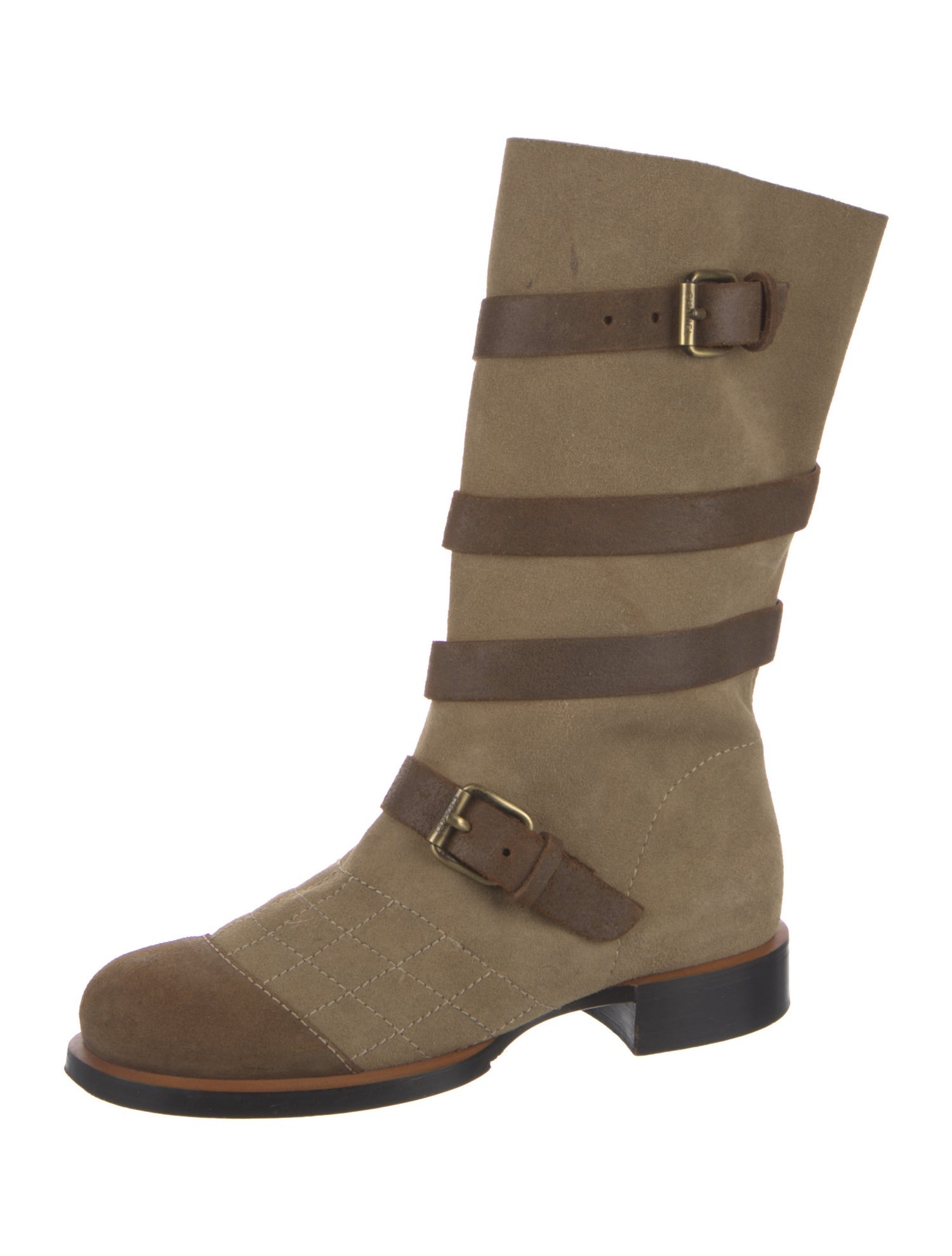 Chanel Vintage Suede Moto Boots