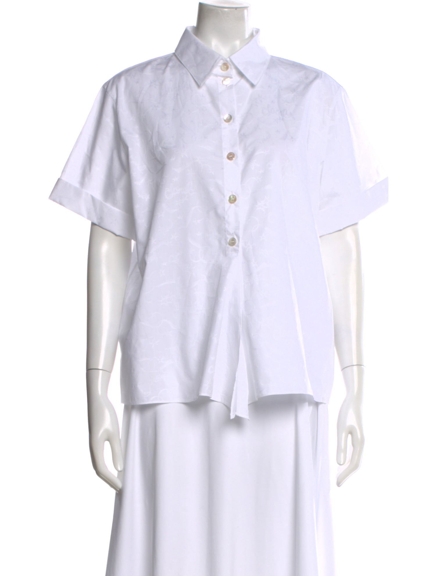 Chanel 2024 Star Jacquard Button-Up Top