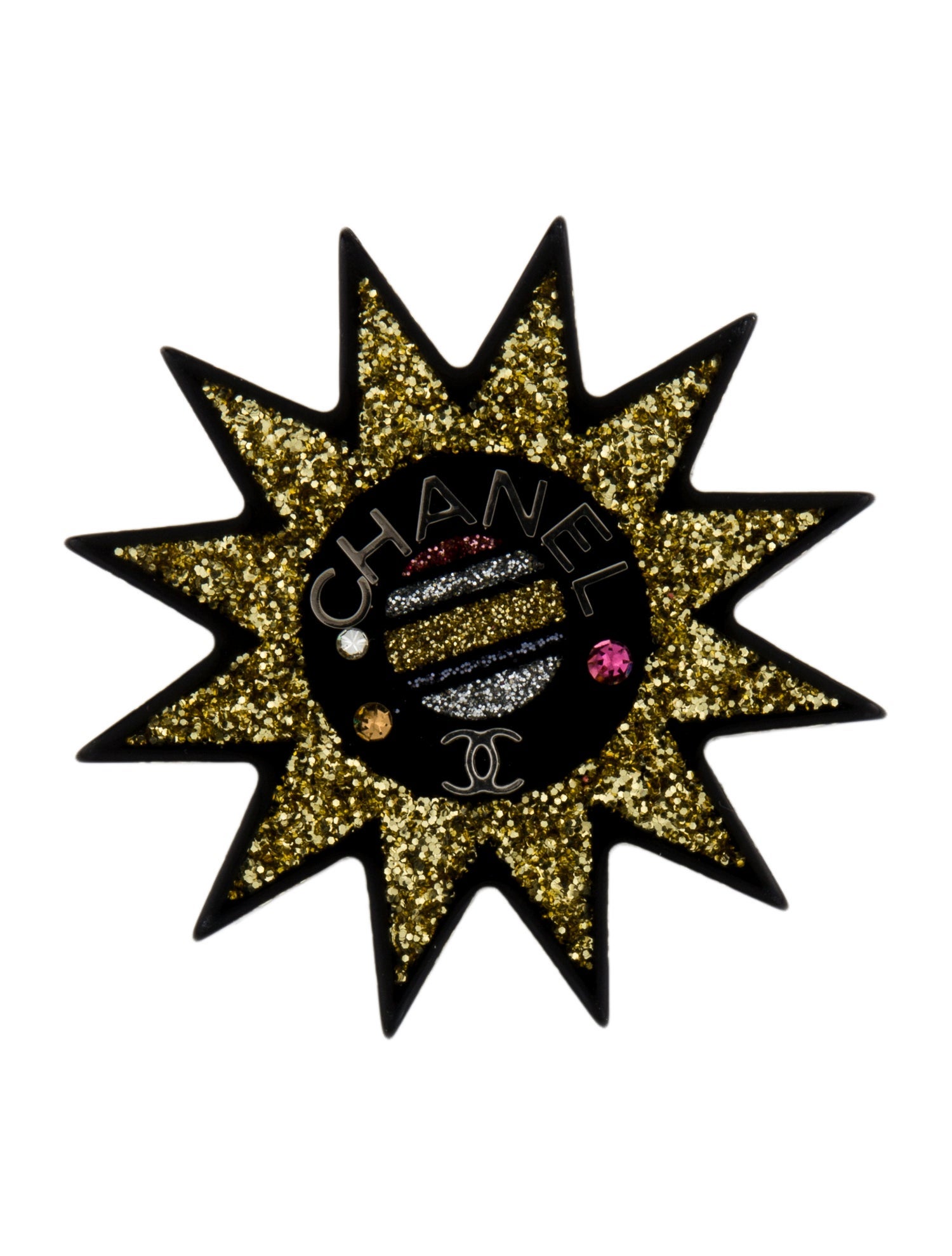 Chanel Resin & Strass Pin Brooch