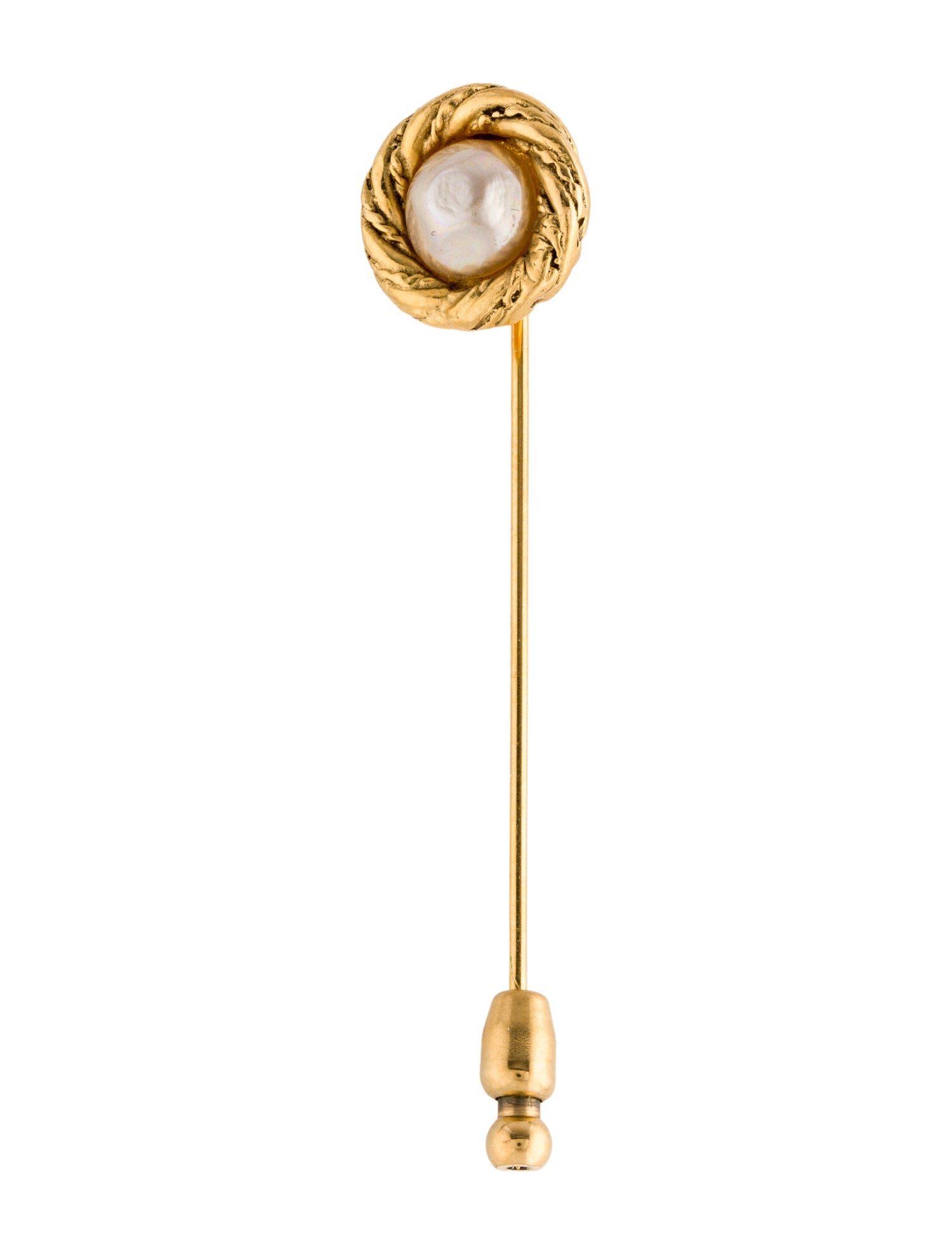 Chanel Faux Pearl Stick Pin