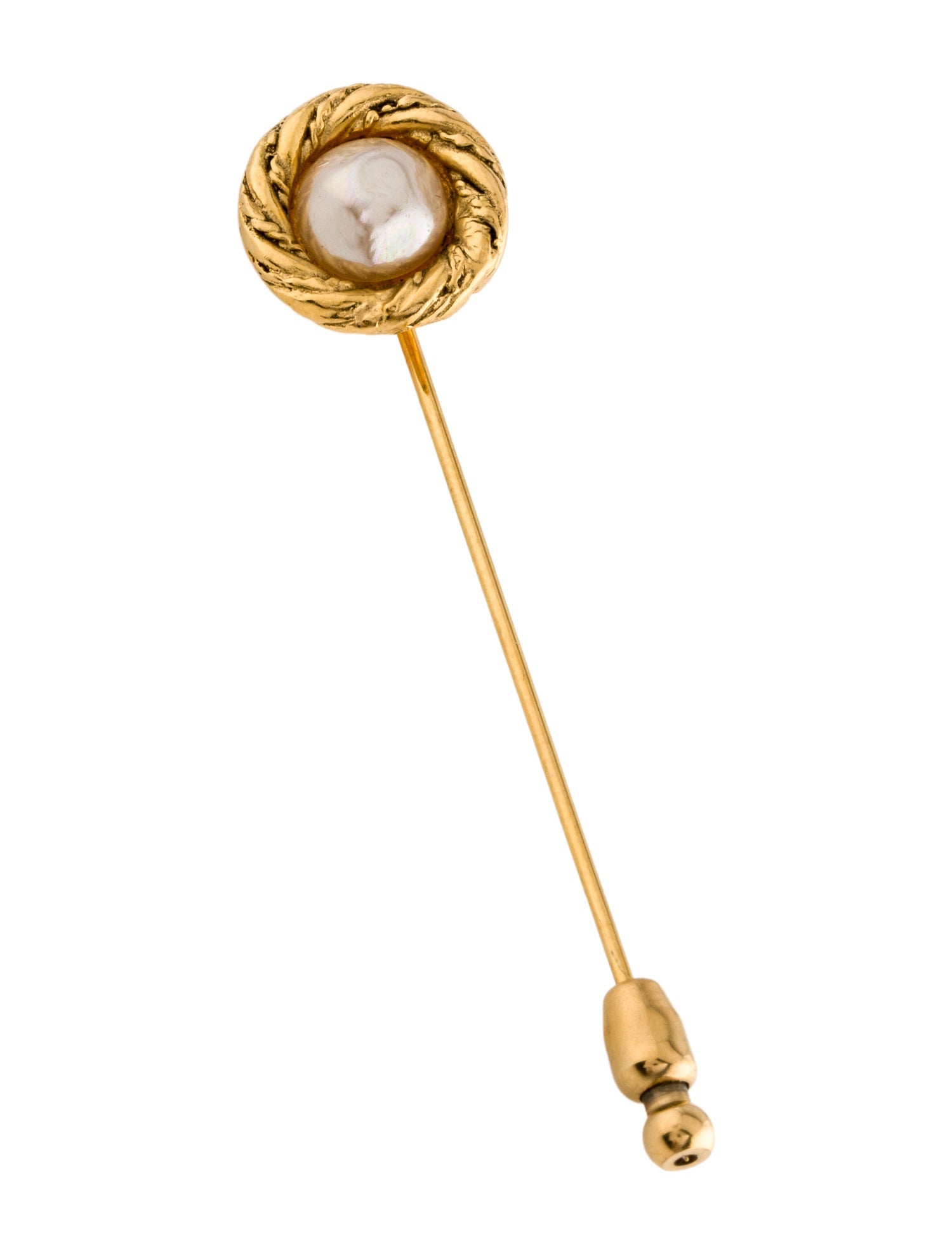 Chanel Faux Pearl Stick Pin