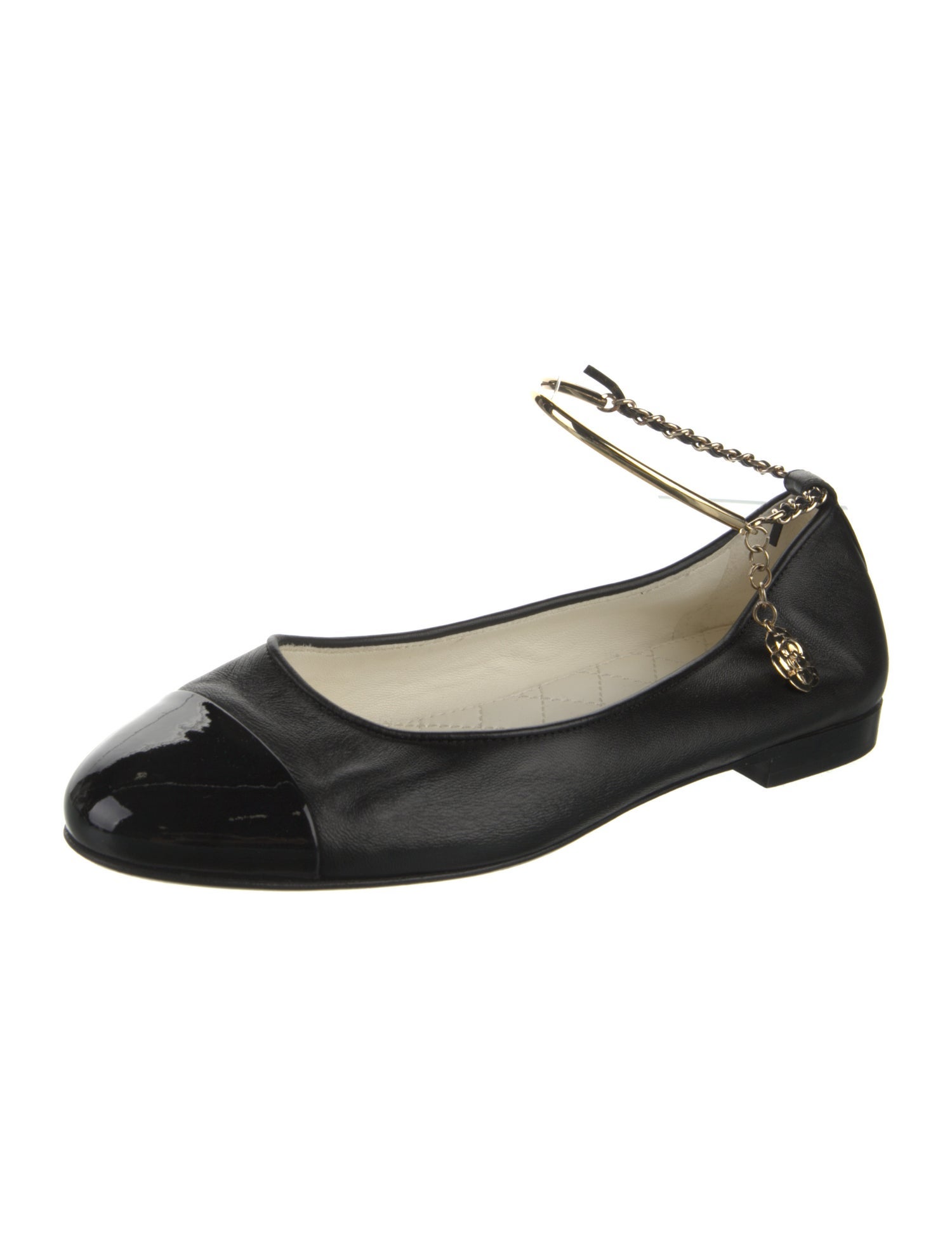 Chanel Interlocking CC Logo Lambskin Ballet Flats