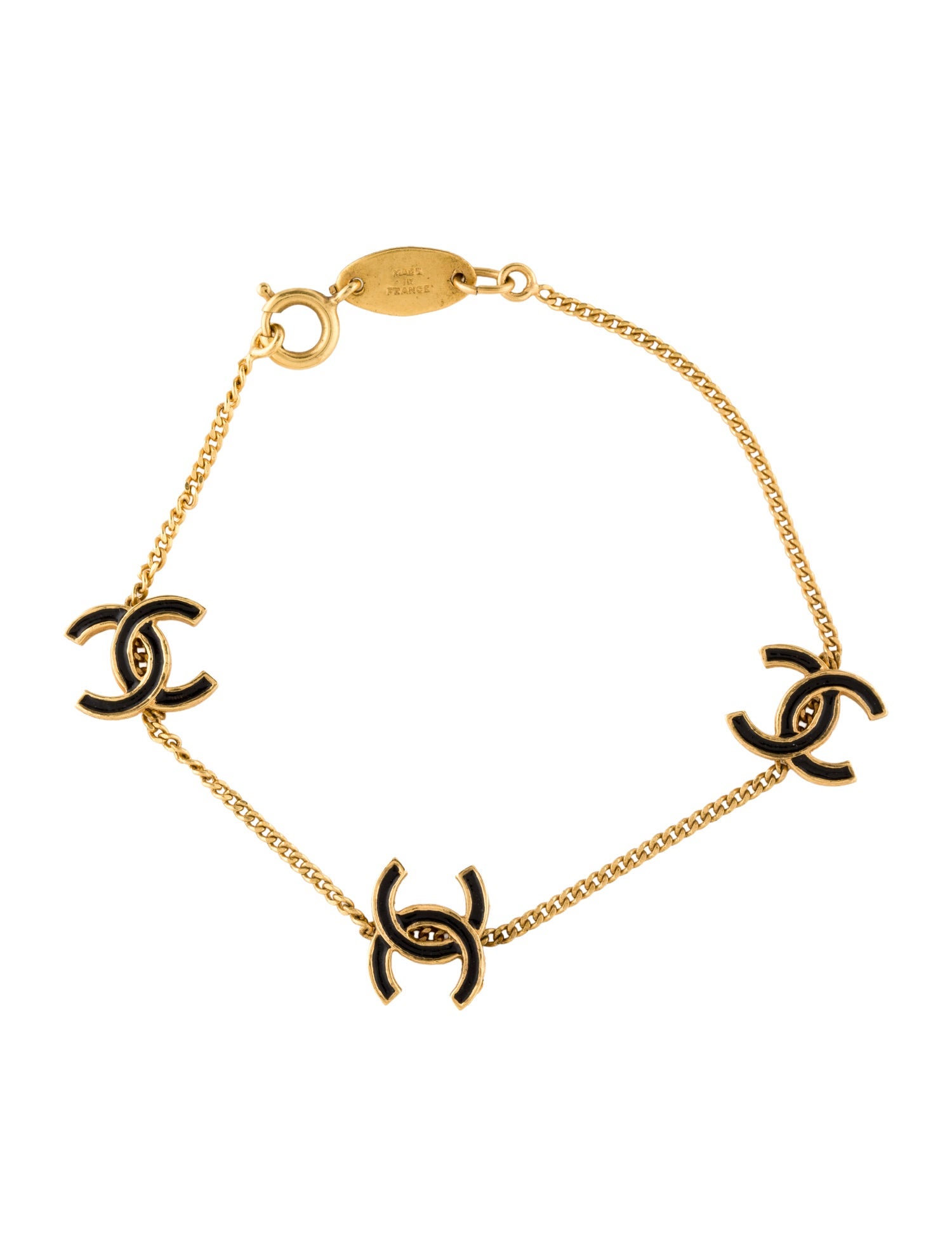 Chanel Vintage Enamel CC Station Bracelet