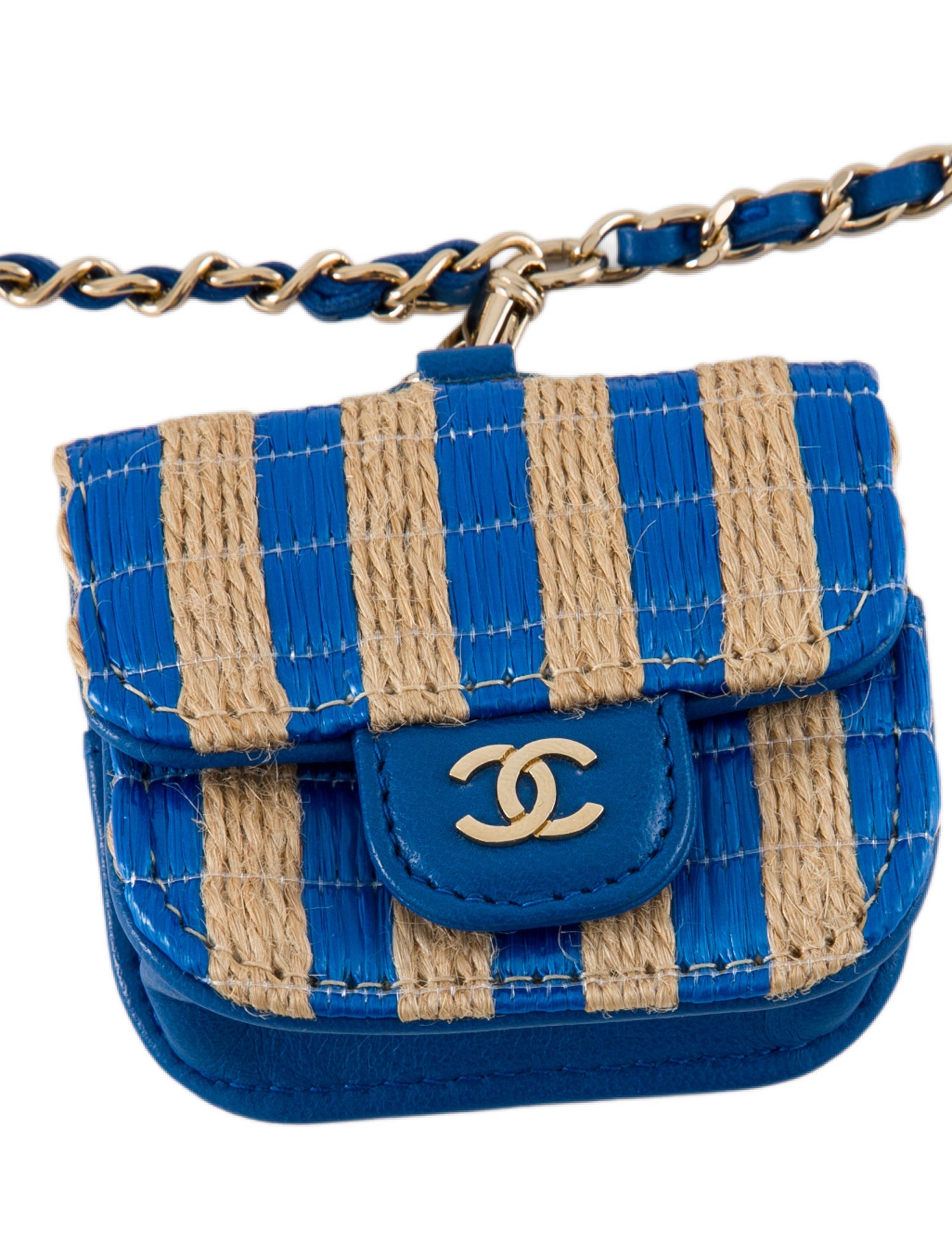 Chanel Raffia Airpods Pro Case w/ Chain