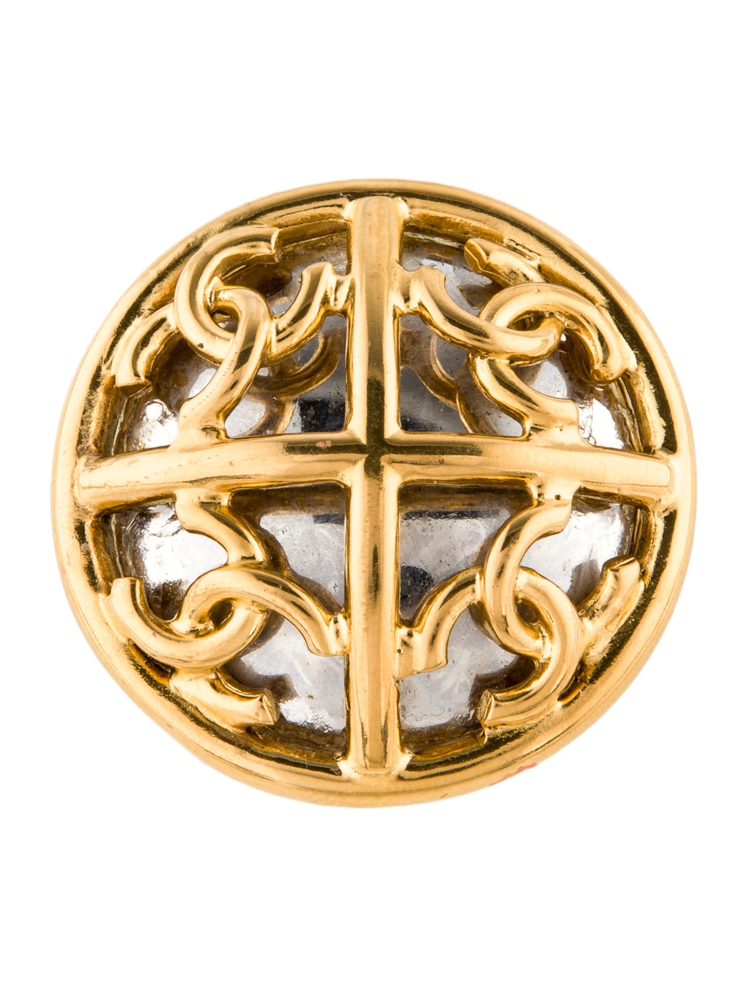 Chanel Vintage Mirror CC Brooch