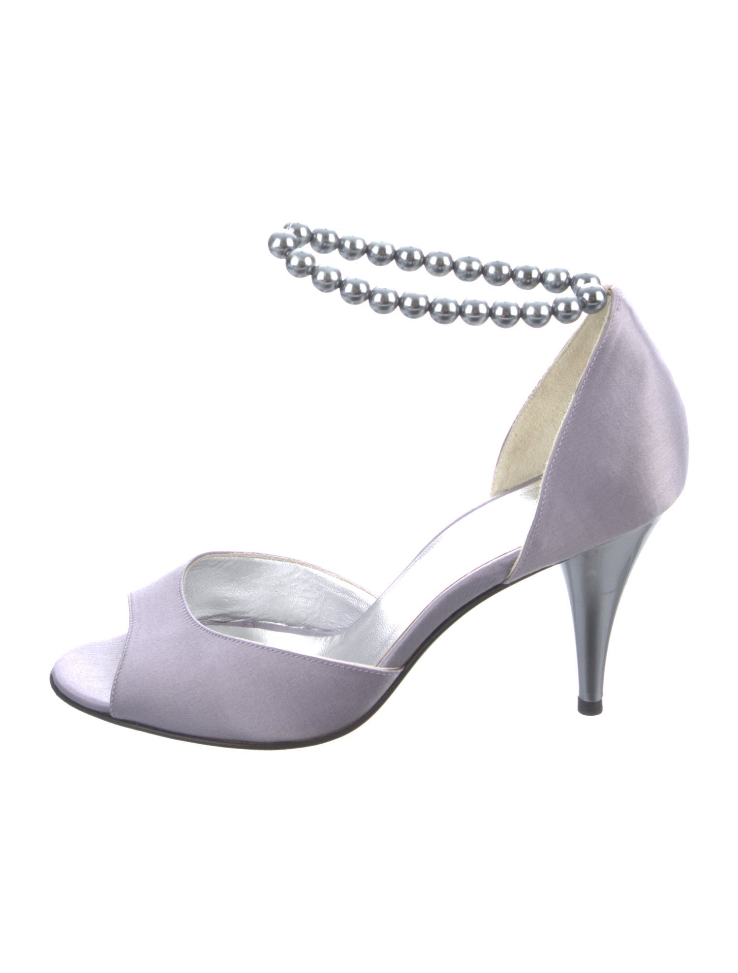 Chanel Vintage Faux Pearl Accents D'Orsay Pumps
