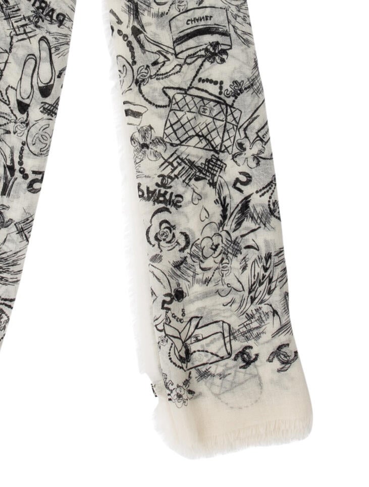 Chanel Cashmere Printed Scarf