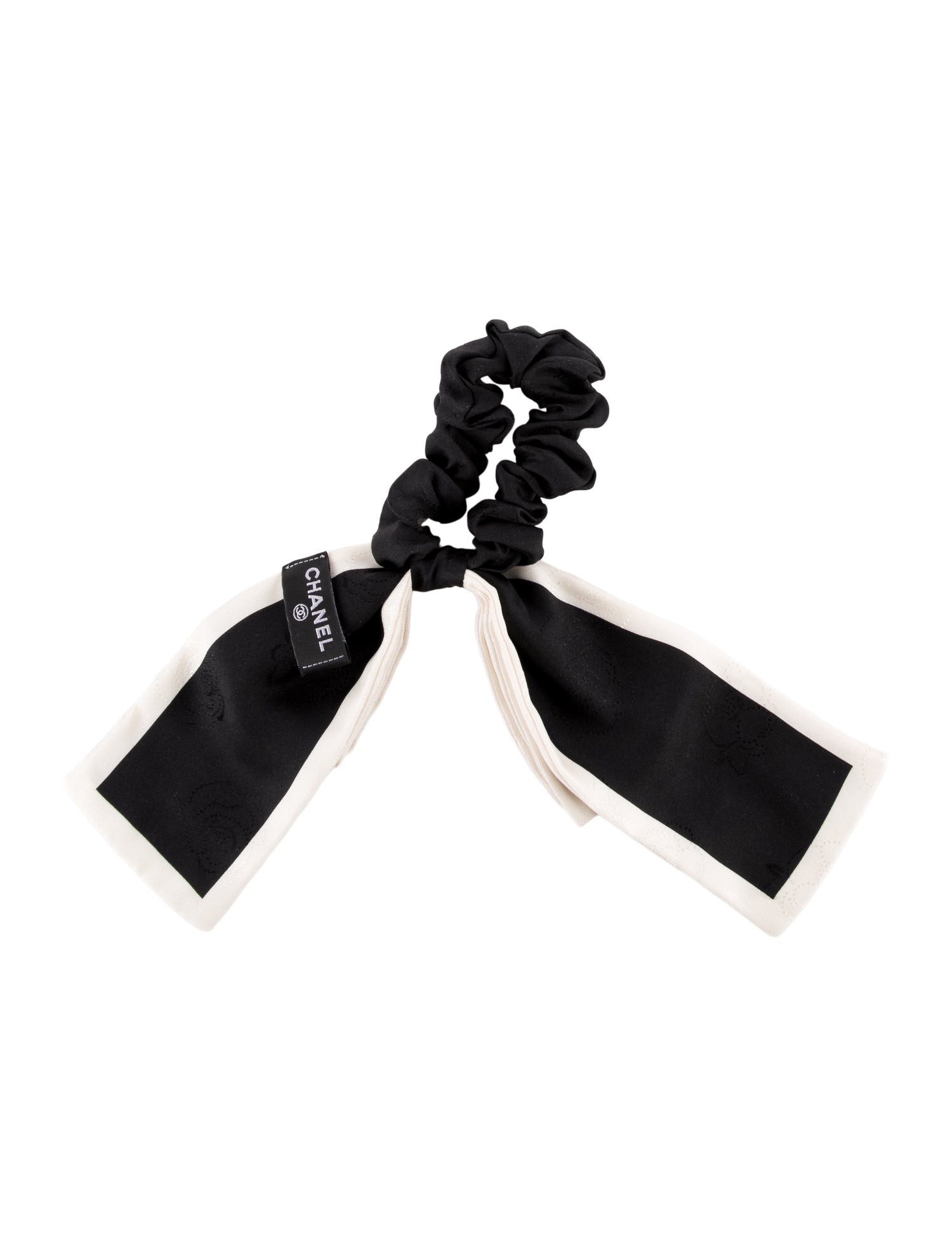 Chanel 2022 Silk Logo Bow Hair Tie