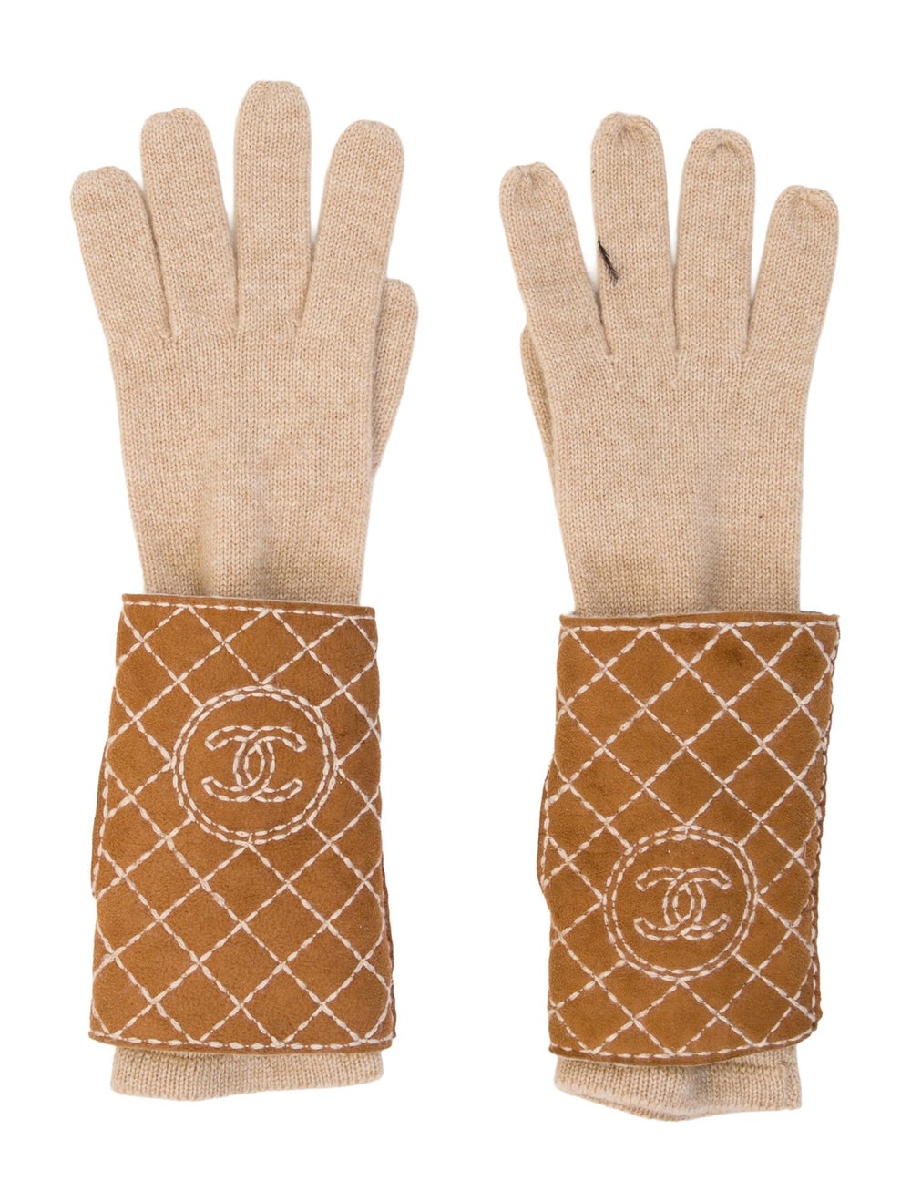 Chanel Cashmere Interlocking CC Winter Gloves - image 1