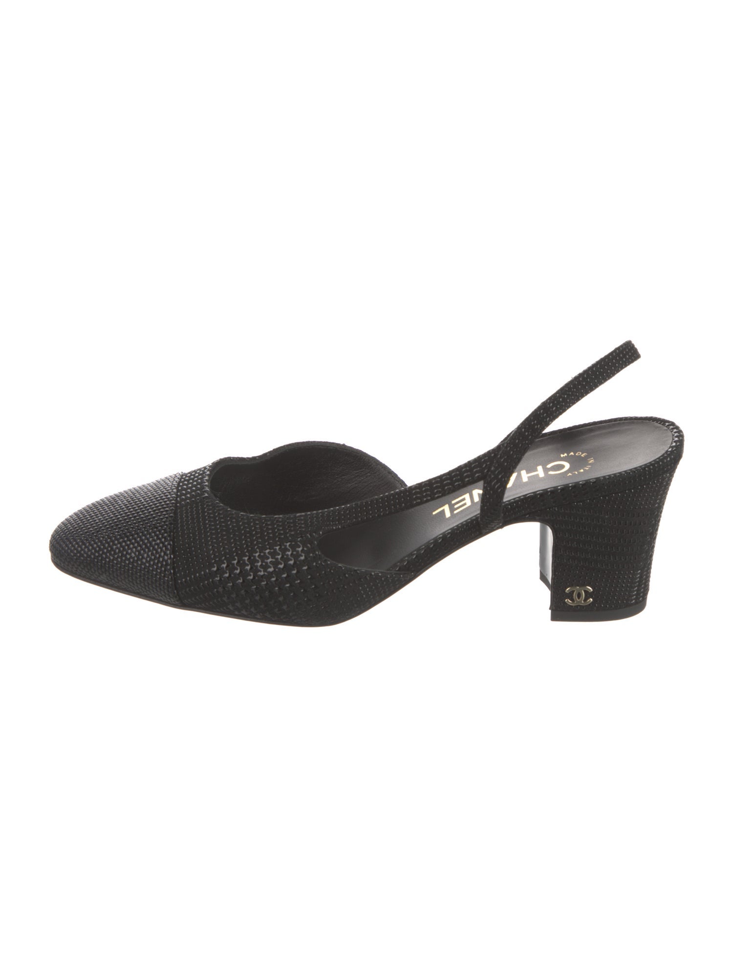 Chanel Interlocking CC Logo Slingback Pumps