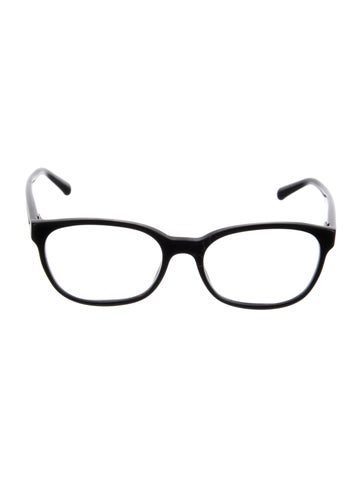 Pre-owned Chanel Interlocking Cc Logo Square Eyeglasses In Black