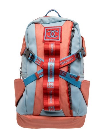 Pre-owned Chanel Nylon Sport Line Backpack In Blue