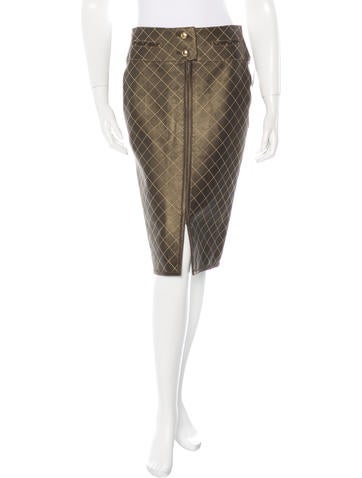 Chanel Quilted Metallic Lambskin Skirt