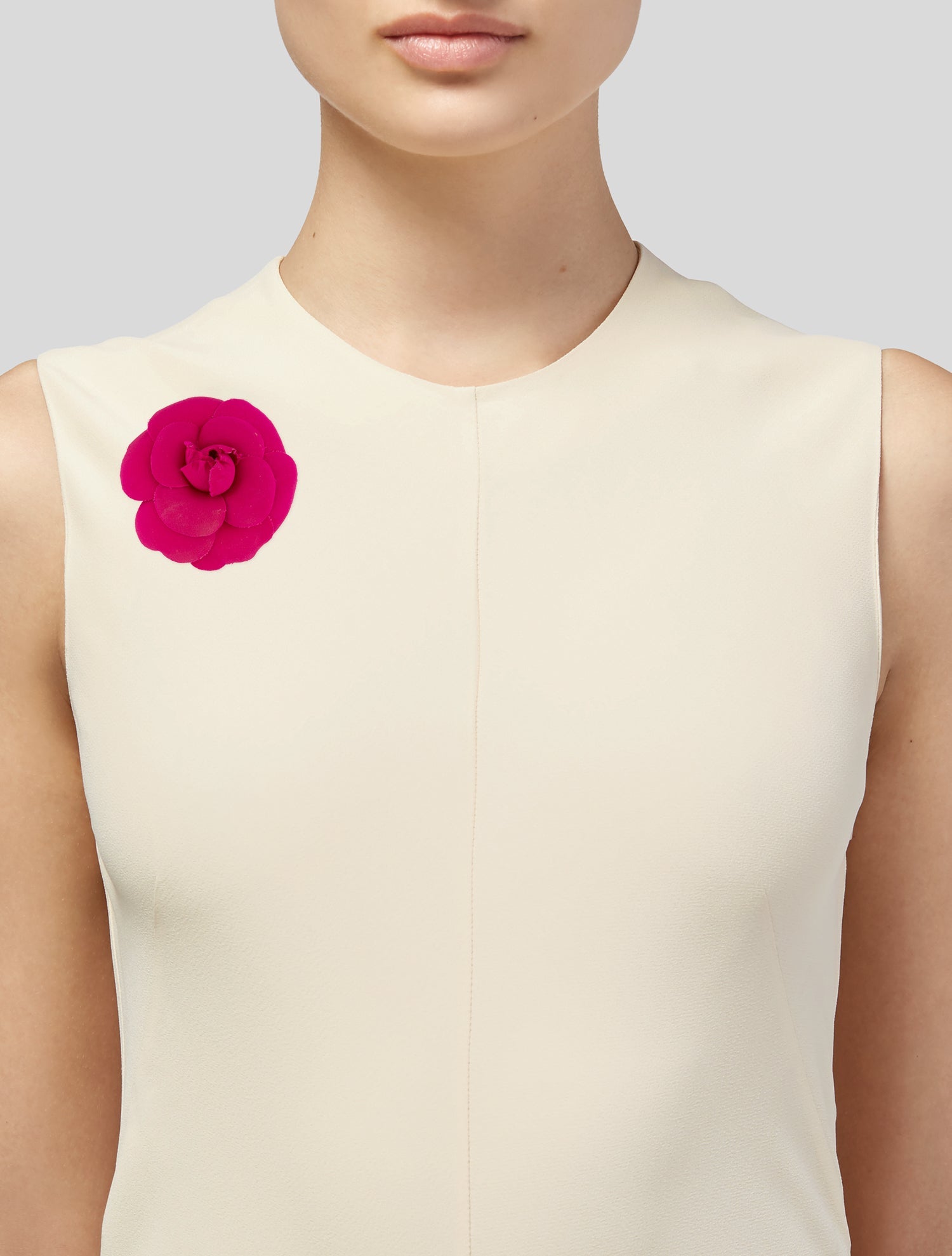 Chanel Vintage Fabric Camellia Flower Brooch