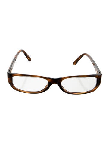 Pre-owned Chanel Interlocking Cc Logo Square Eyeglasses In Brown