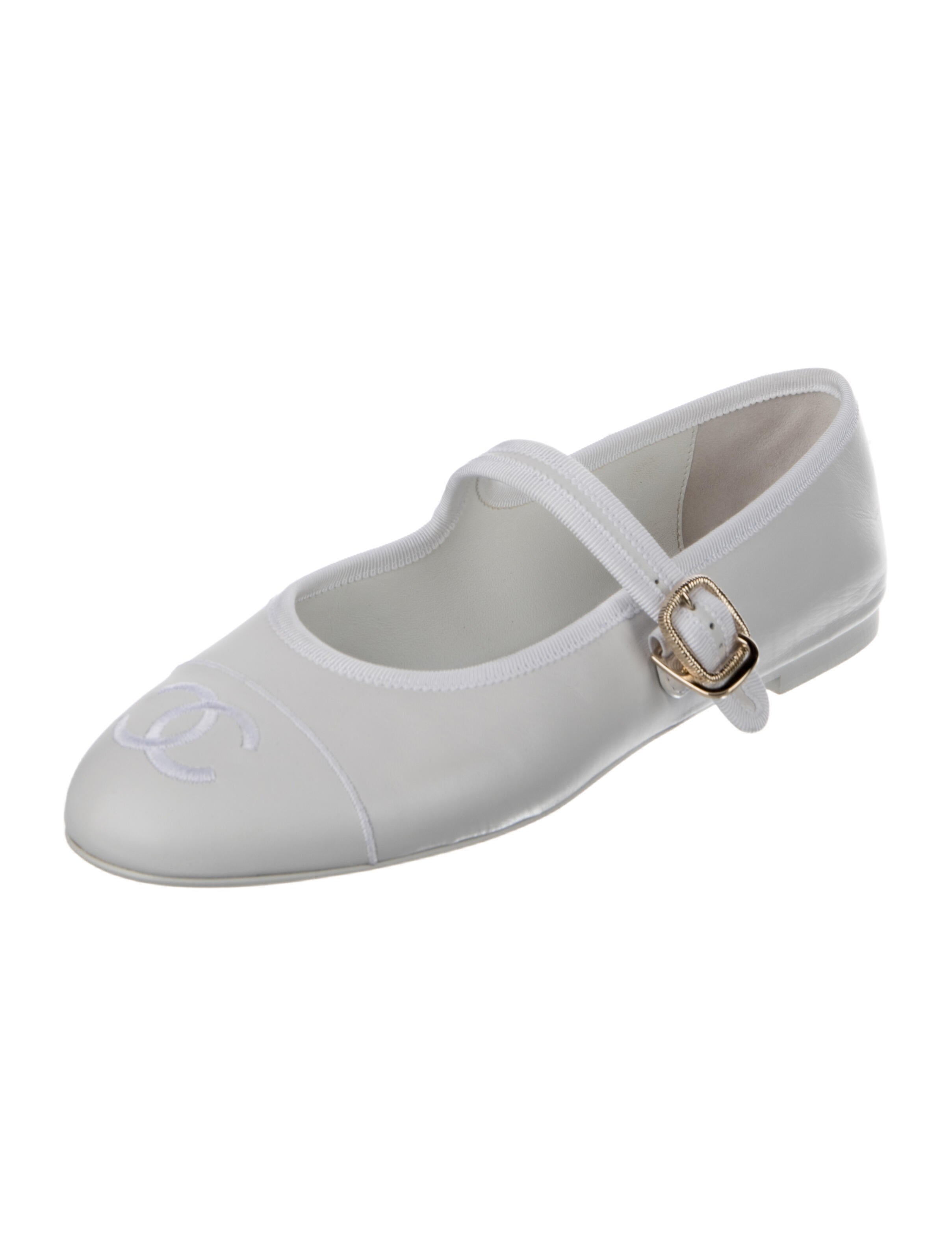 Chanel Interlocking CC Logo Lambskin Mary Jane Flats