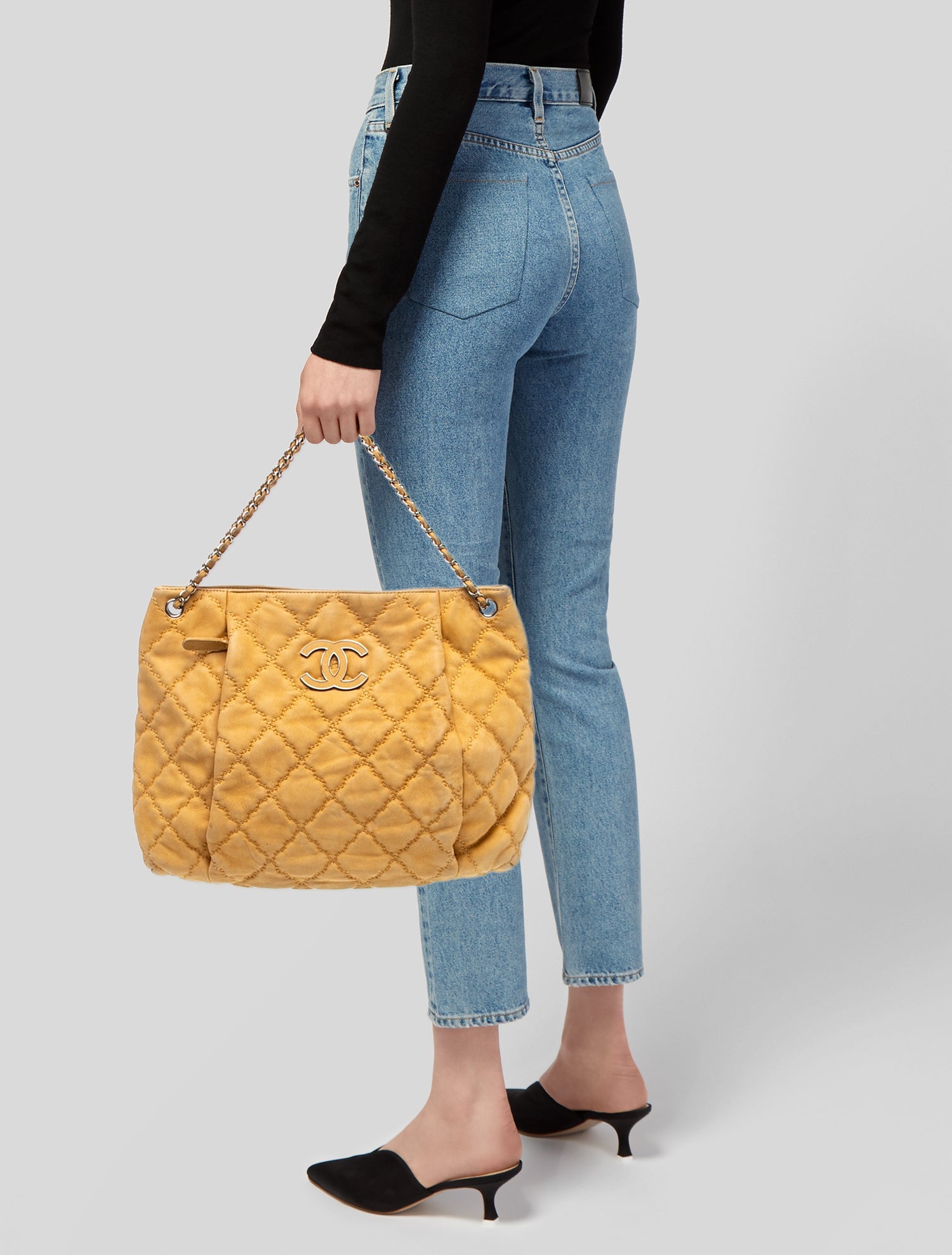 Chanel Large Double Stitch Hamptons Shopping Tote