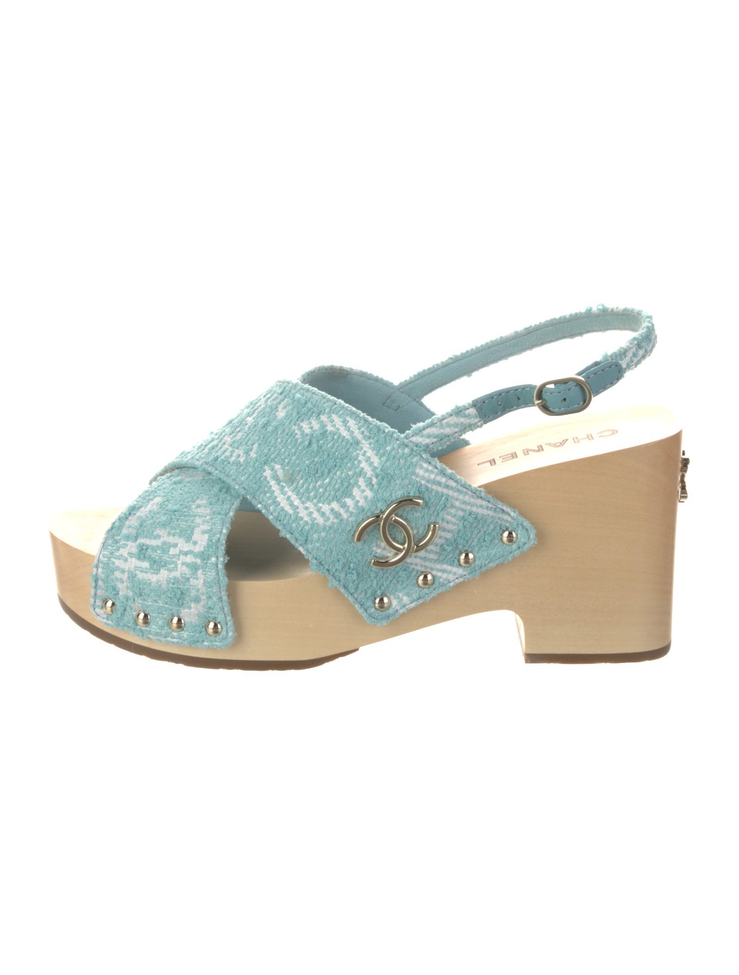 Chanel 2024 Interlocking CC Logo Slingback Sandals