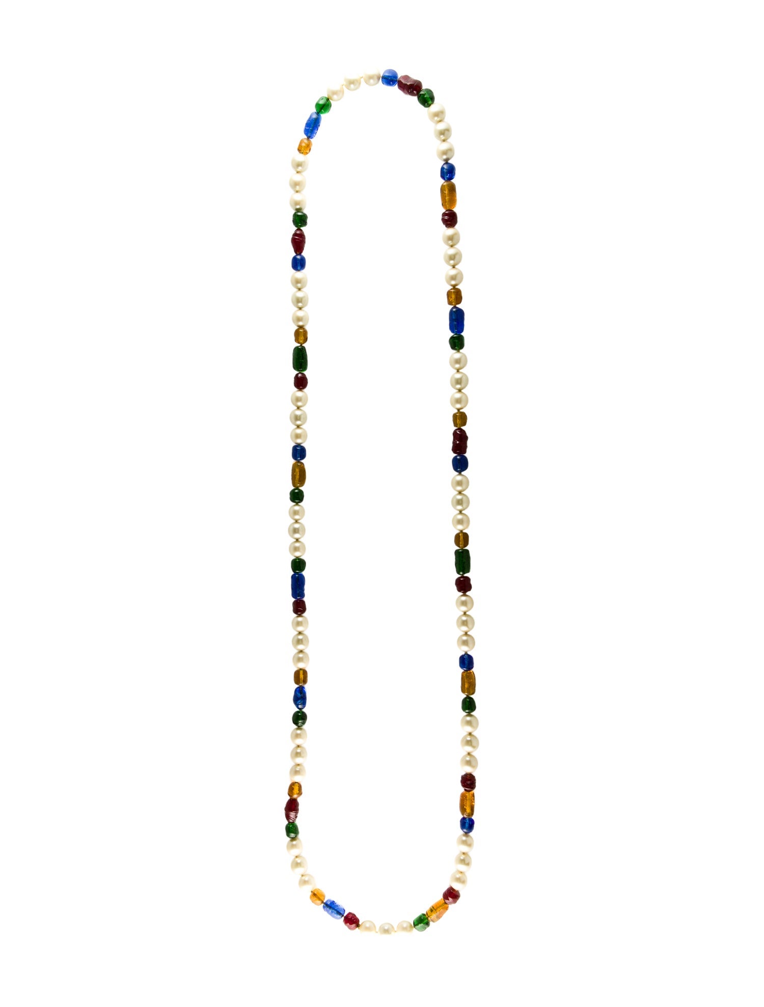 Chanel Vintage Faux Pearl & Gripoix Bead Necklace