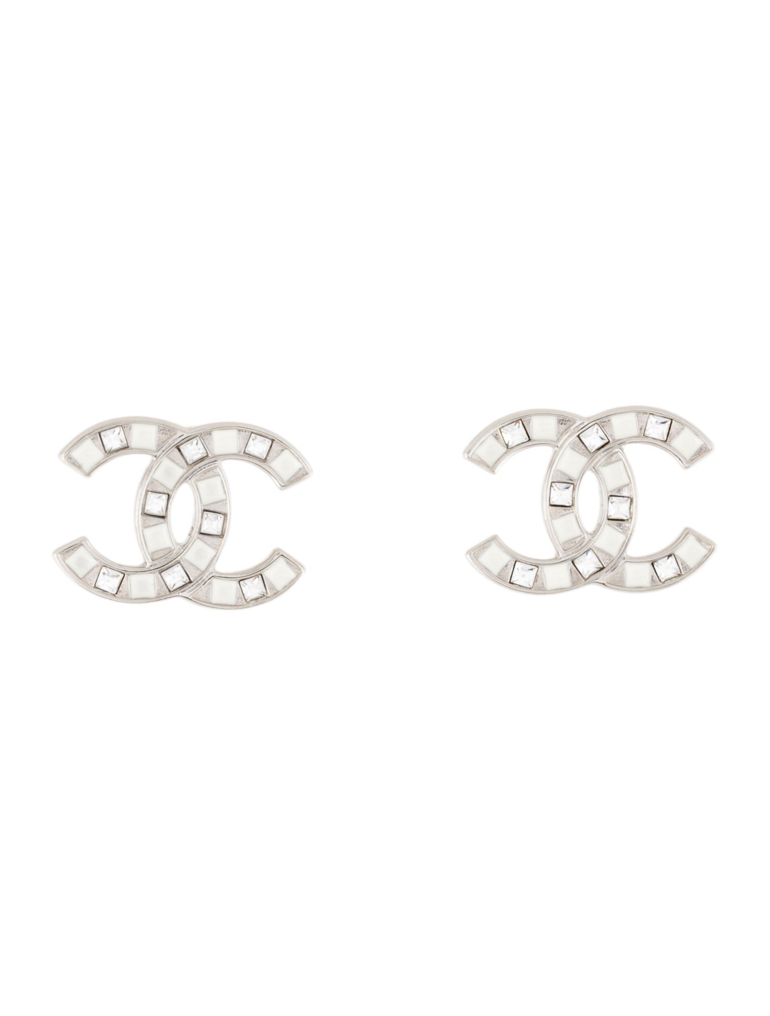 Chanel 2025 Strass & Resin CC Stud Earrings