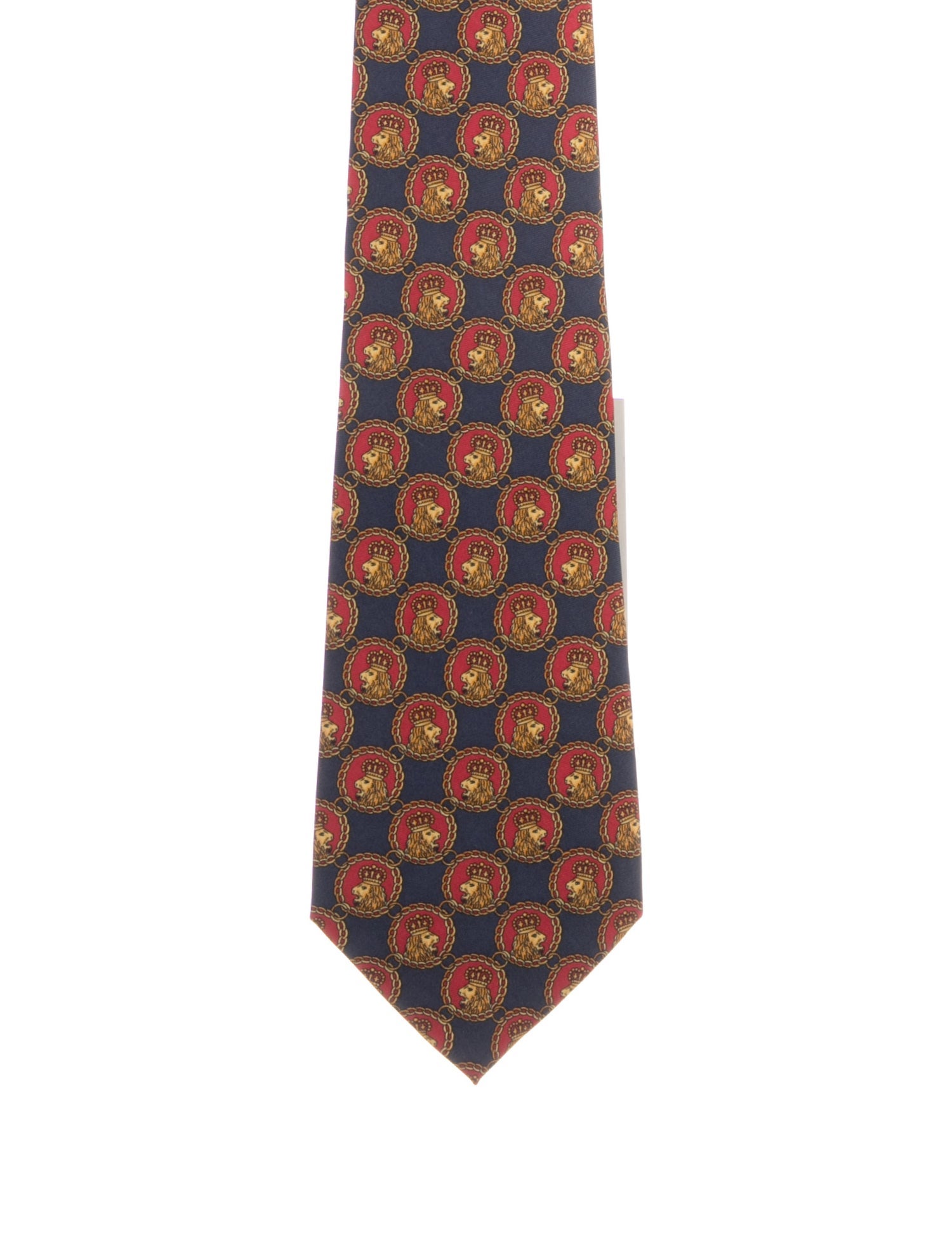 Chanel Vintage Lion Print Silk Tie