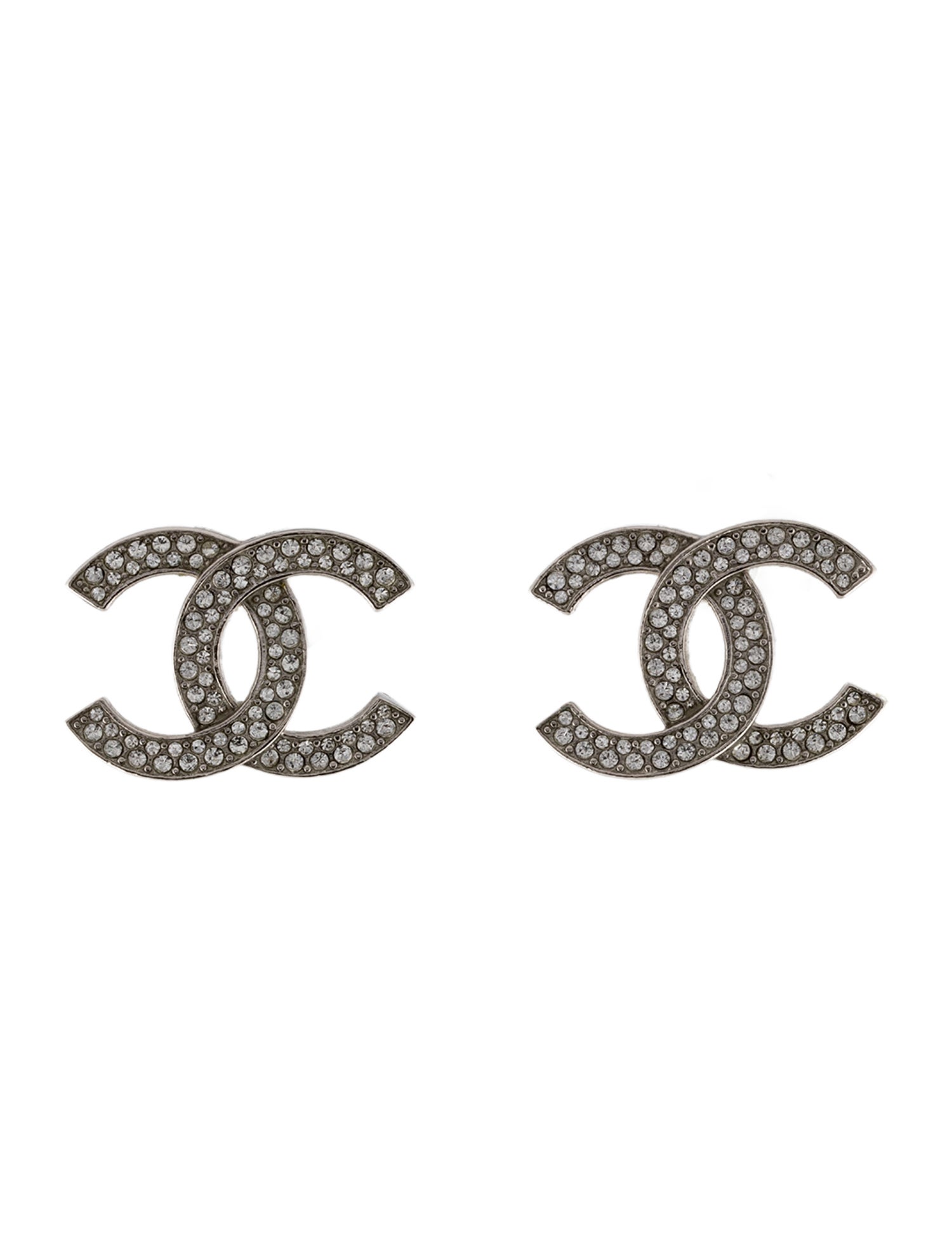 Chanel Strass CC Stud Earrings