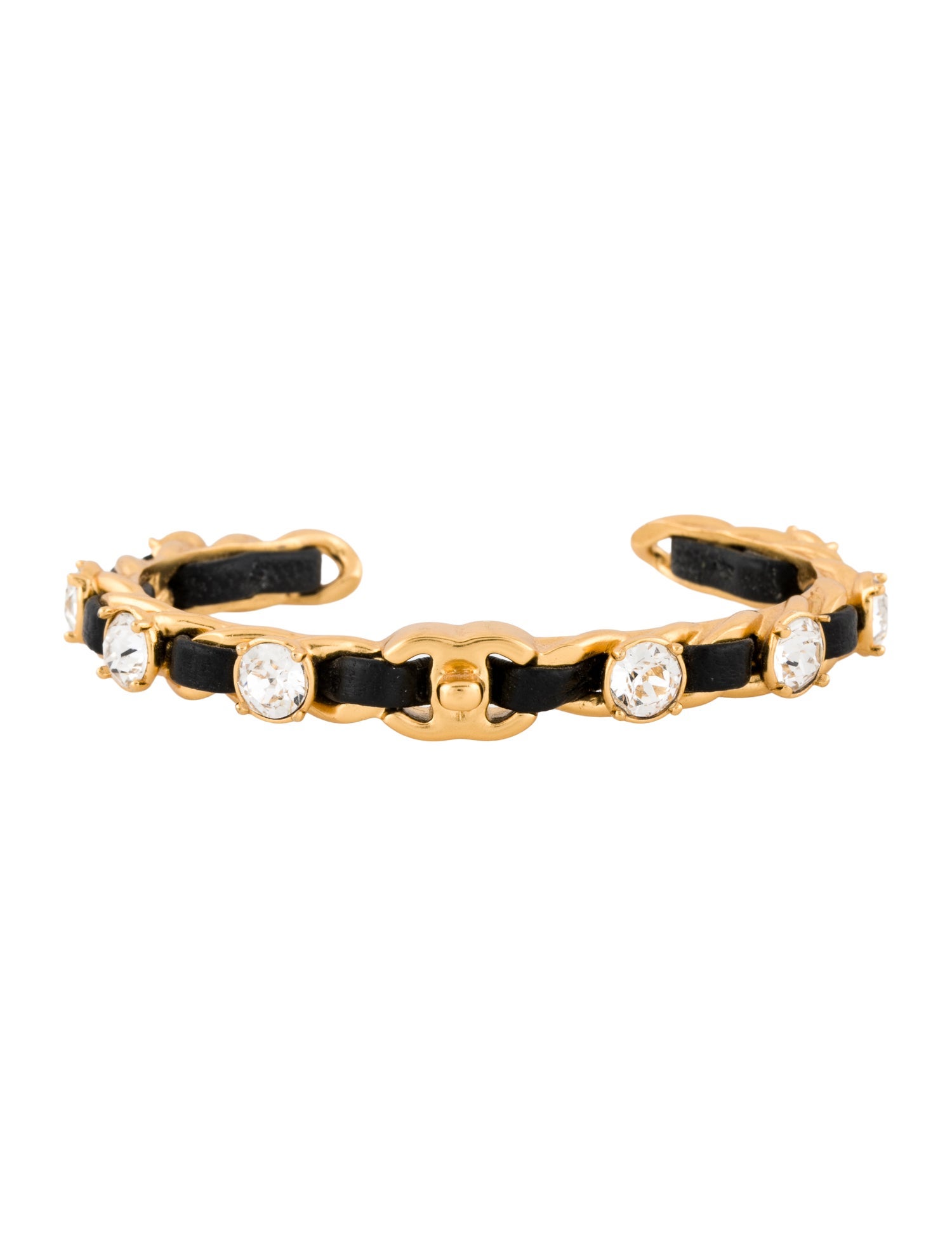 Chanel Strass & Leather CC Cuff